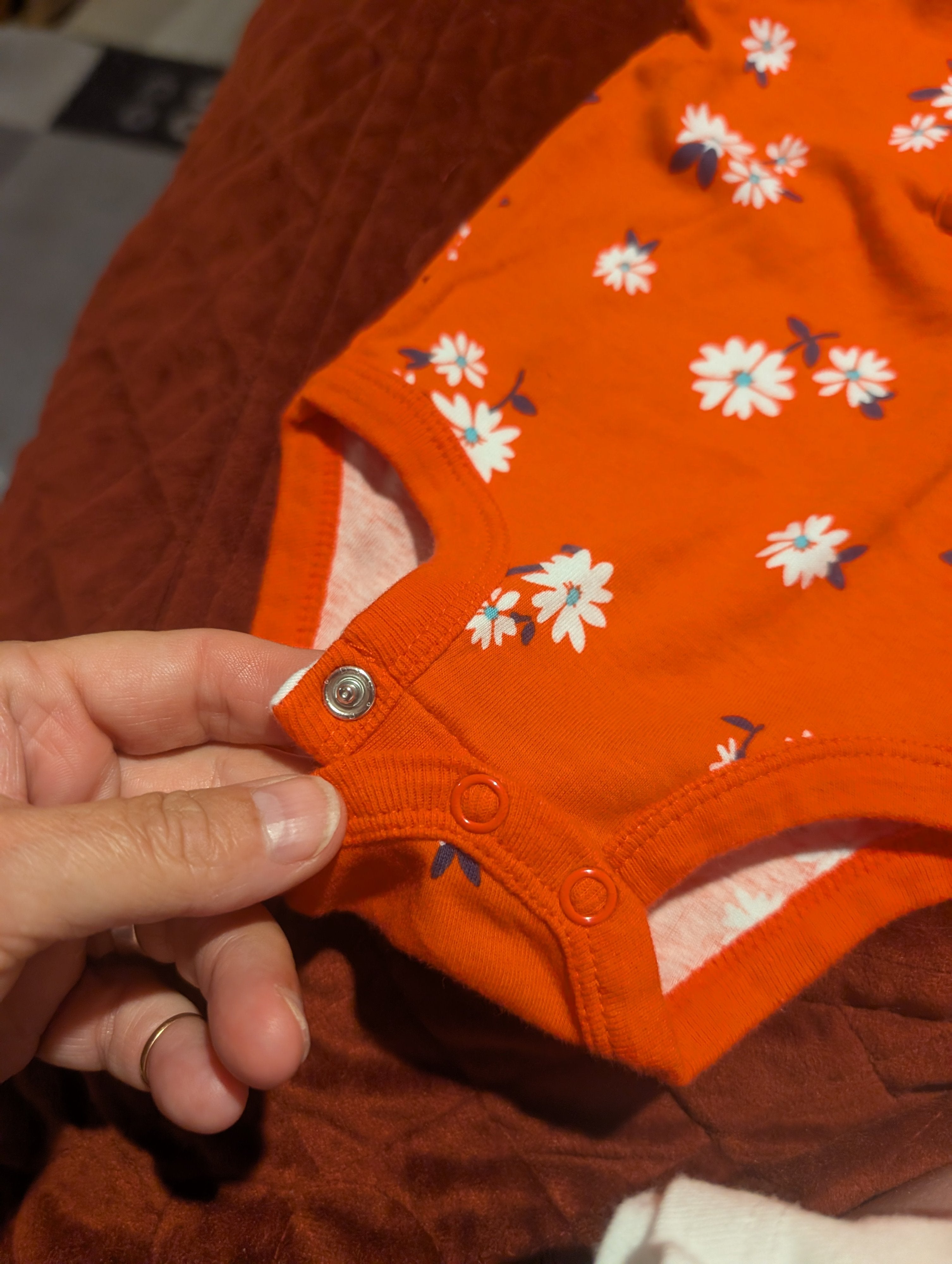 Carter's Baby Bodysuit 3M Floral Print Orange - Image 3