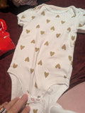Cloud Island Baby Bodysuit 3-6M Gold Heart Print - Image 3