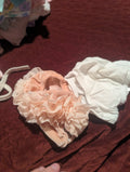 Baby Ruffle Bloomers Set Peach and White - Image 1