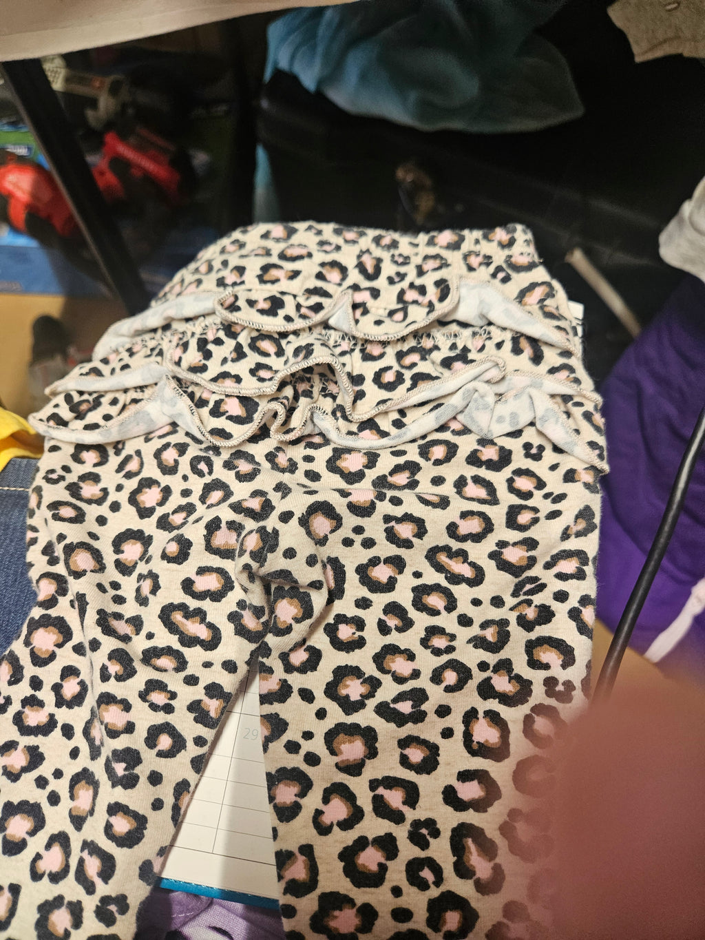 Leopard Print Baby Leggings with Ruffle Detail - Image 2