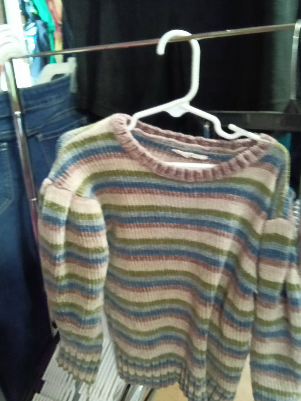 Striped Multicolor Knit Sweater - Image 1