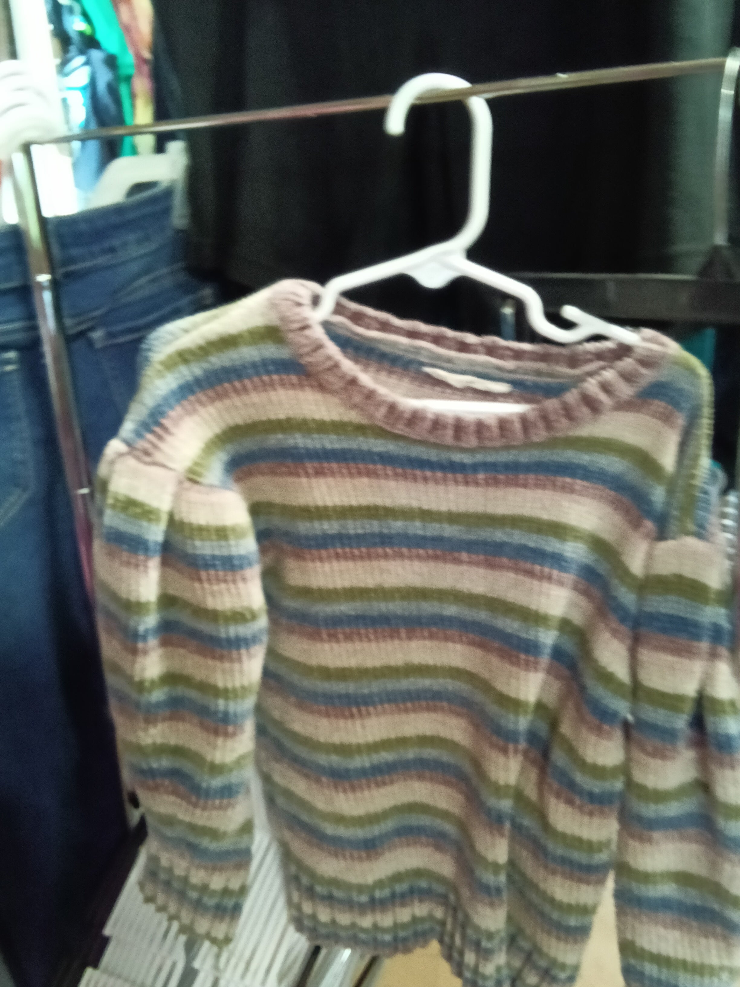 Striped Multicolor Knit Sweater - Image 1