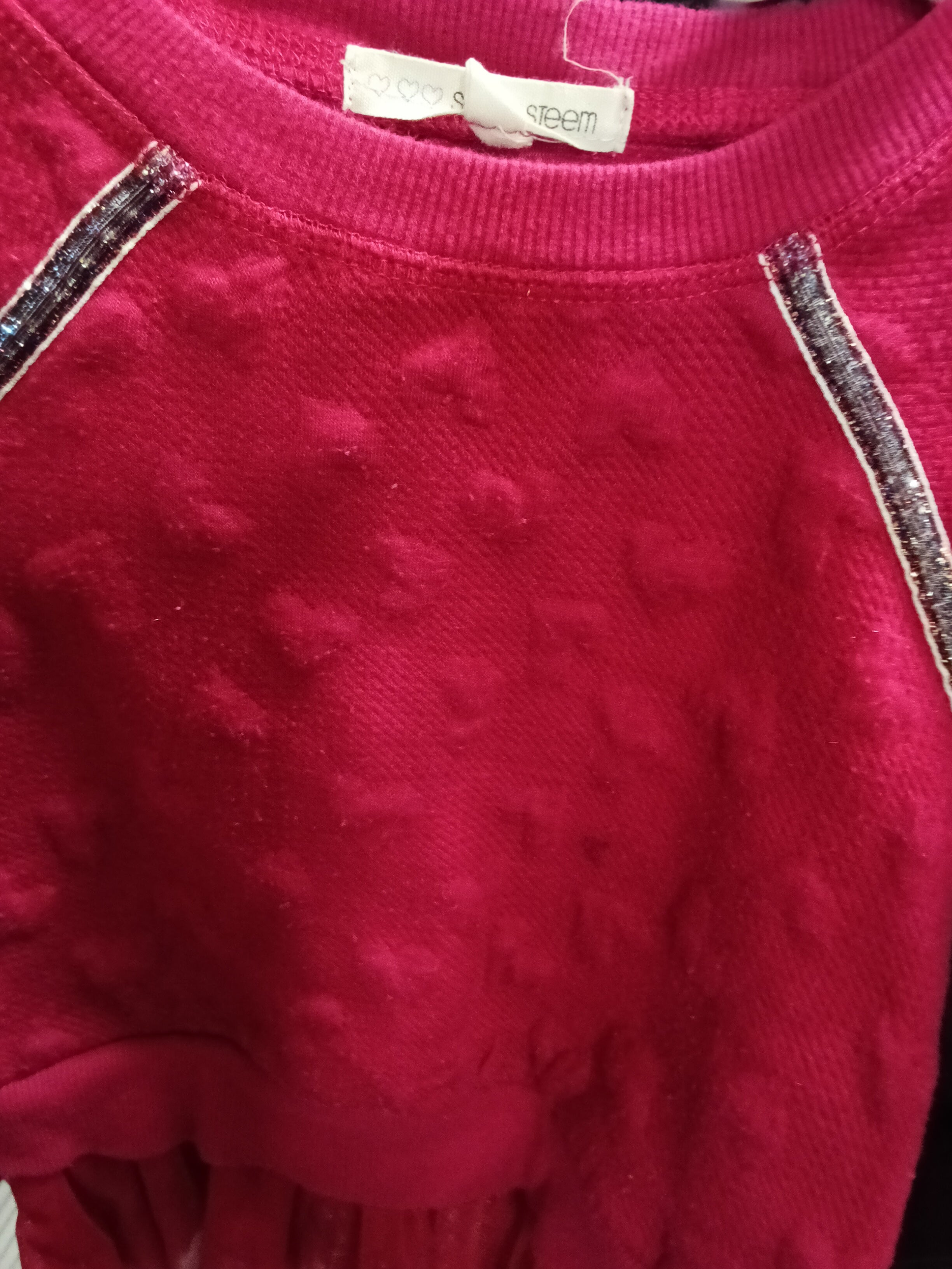 Self Esteem Girls' Red Sweater with Tulle Hem Size 3T - Image 2