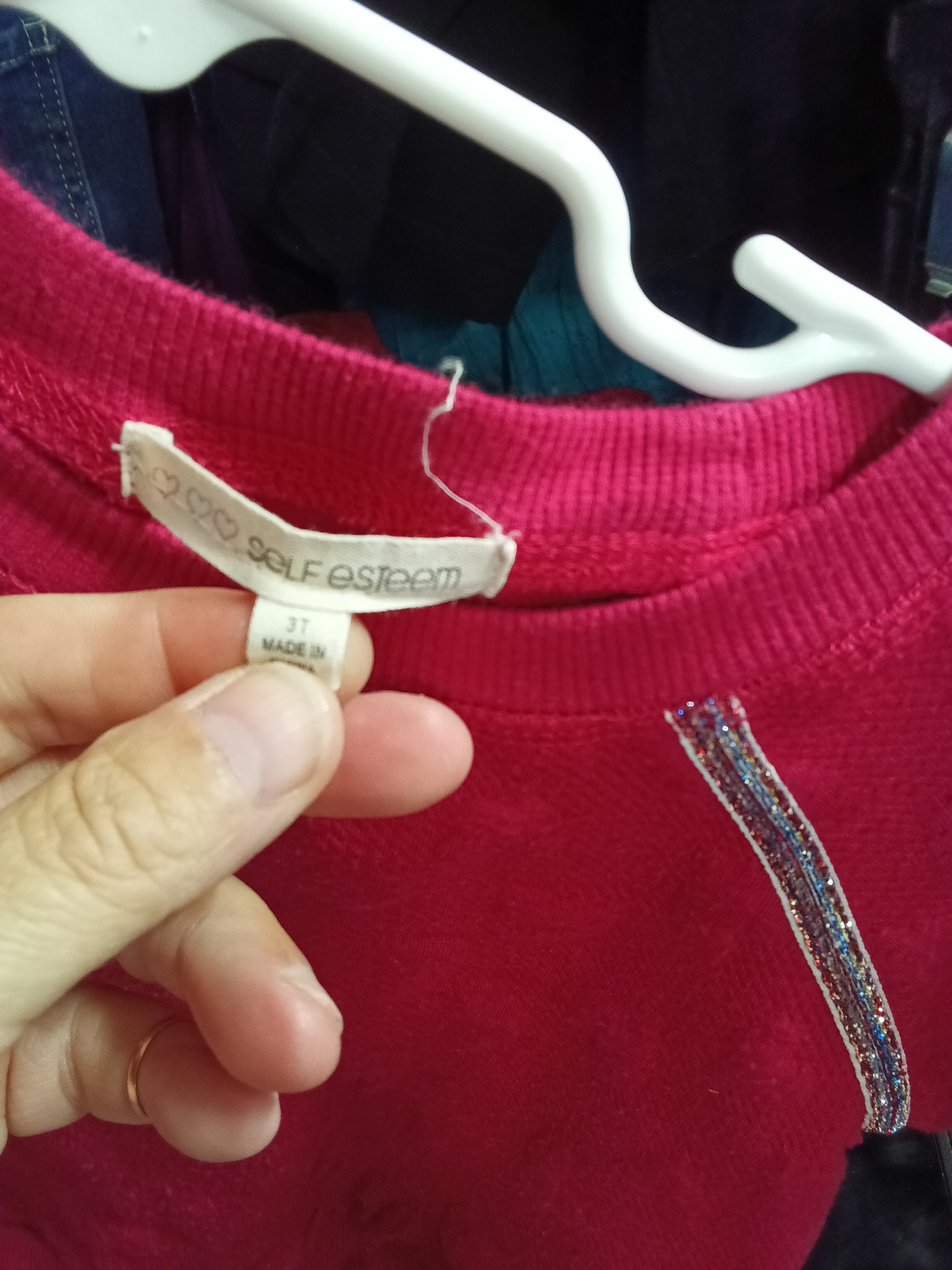 Self Esteem Girls' Red Sweater with Tulle Hem Size 3T - Image 3
