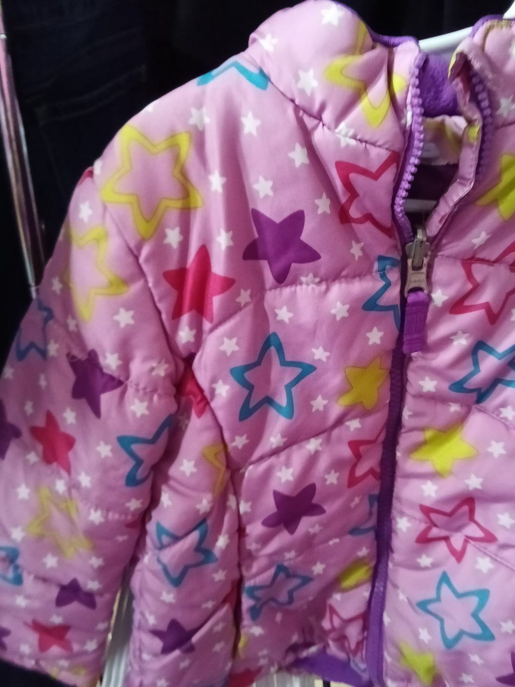 Healthtex Girls' Star Print Puffer Jacket 4T - Image 2