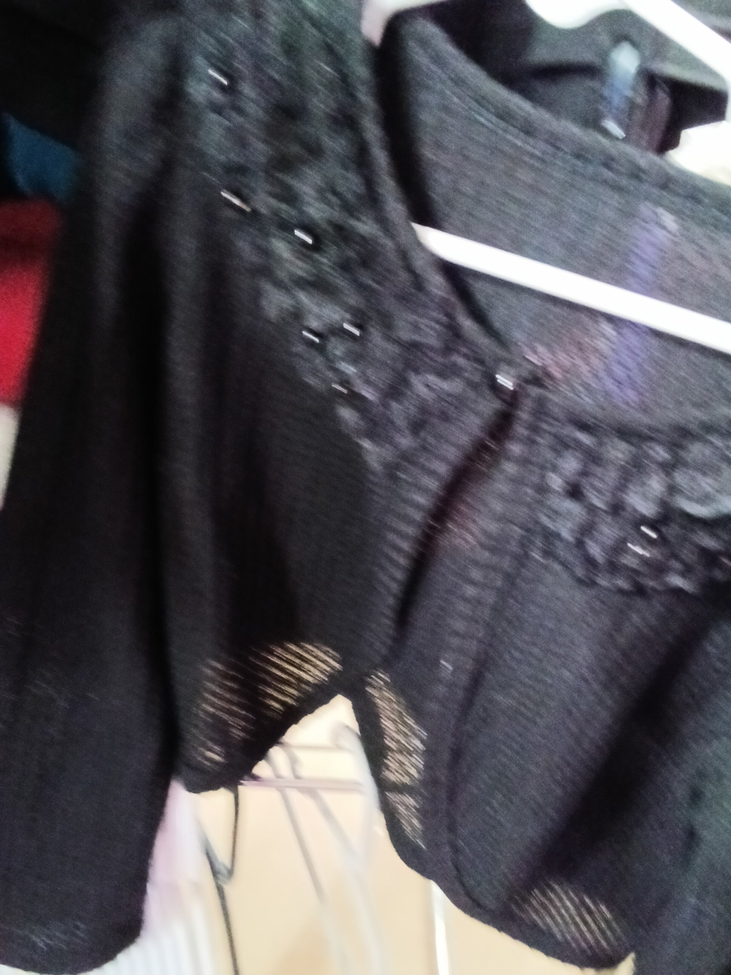 Black Lace Knit Cardigan Size 120 - Image 2