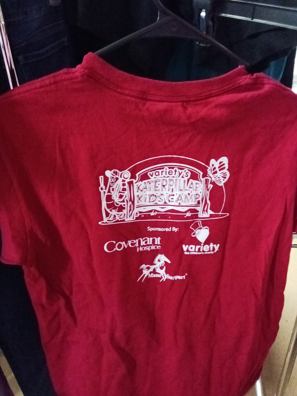 Gildan Red Katerpillar Kids Camp T-Shirt Medium - Image 3