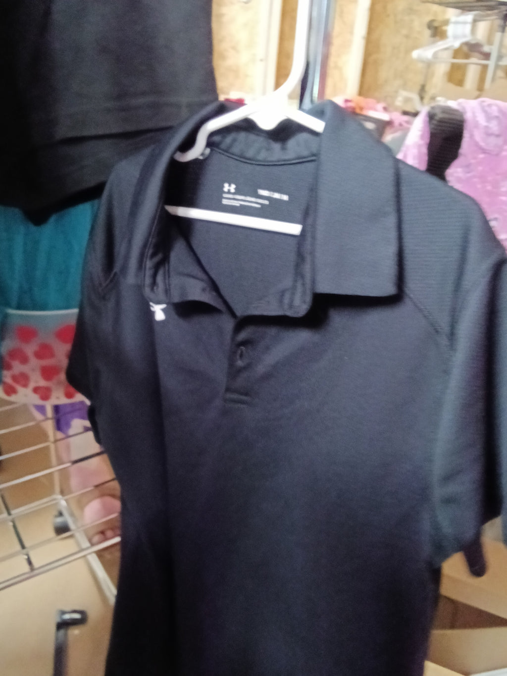 Under Armour Youth Medium Black Polo Shirt - Image 1