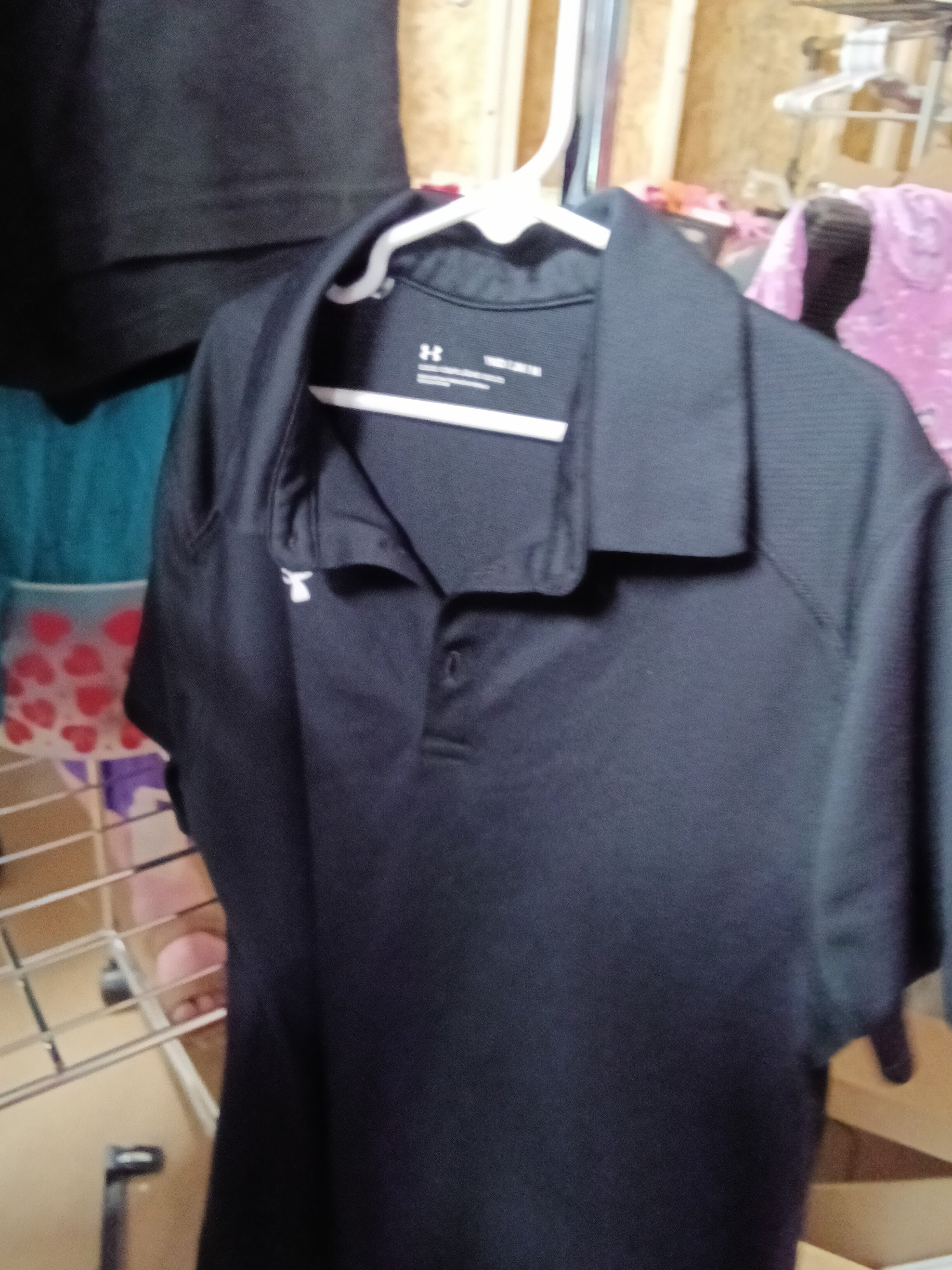 Under Armour Youth Medium Black Polo Shirt - Image 1