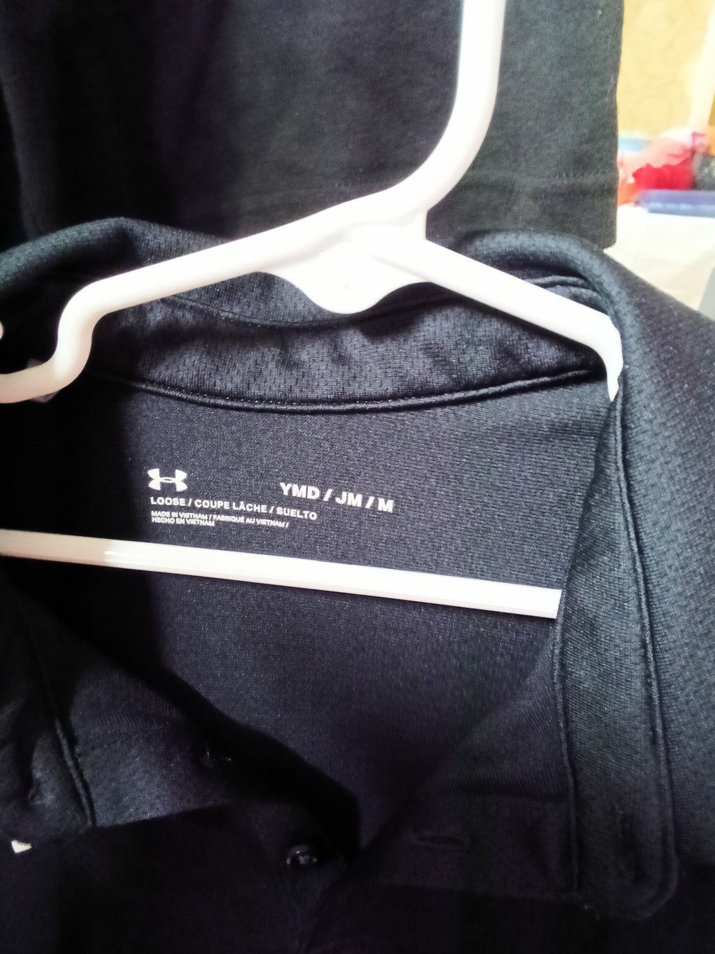 Under Armour Youth Medium Black Polo Shirt - Image 3