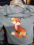 Isaac Mizrahi Girls' Fox Graphic Long Sleeve Top Size 10/12 - Image 1