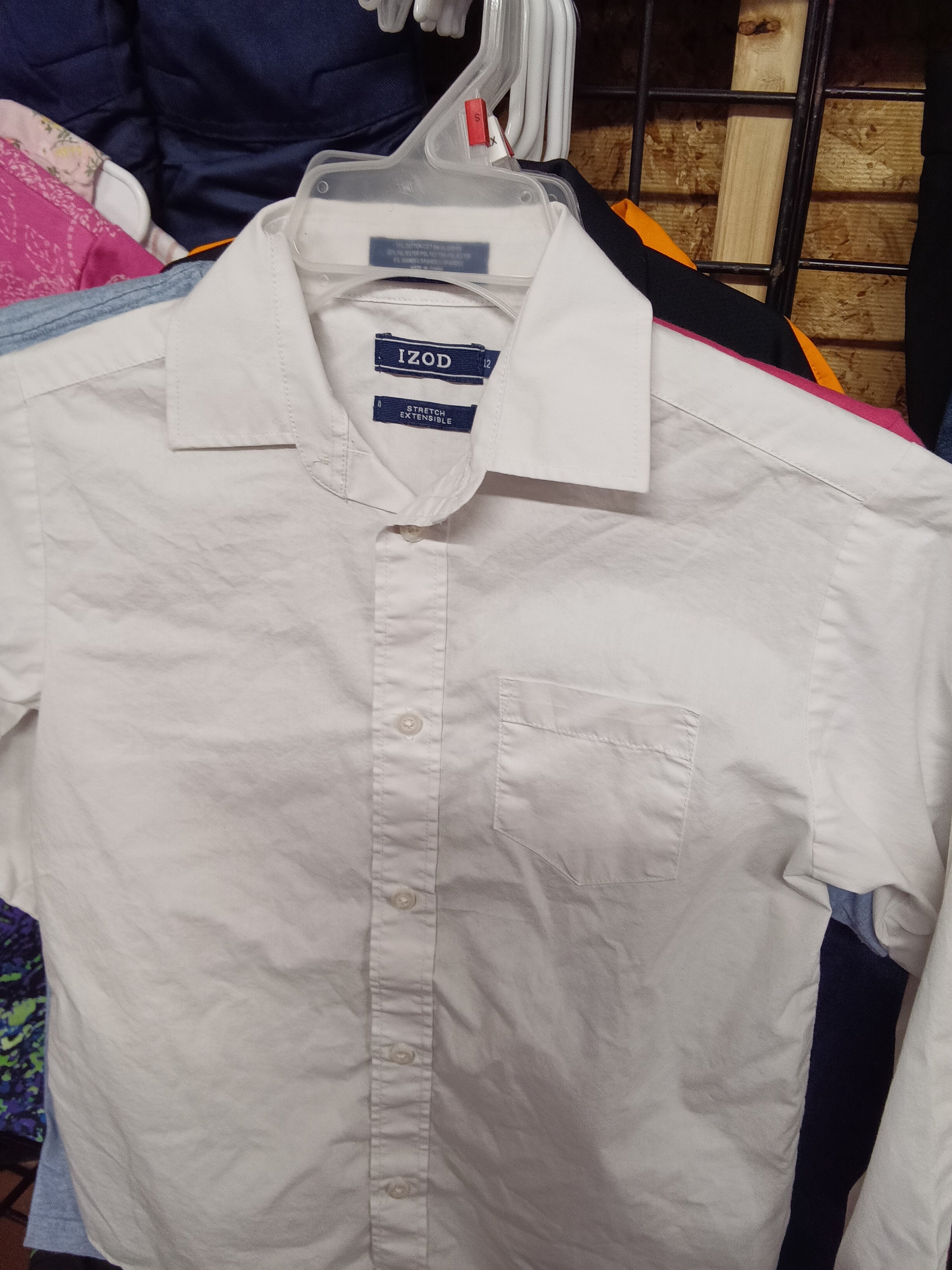 Izod Men's Stretch White Dress Shirt Size 12 - Image 1