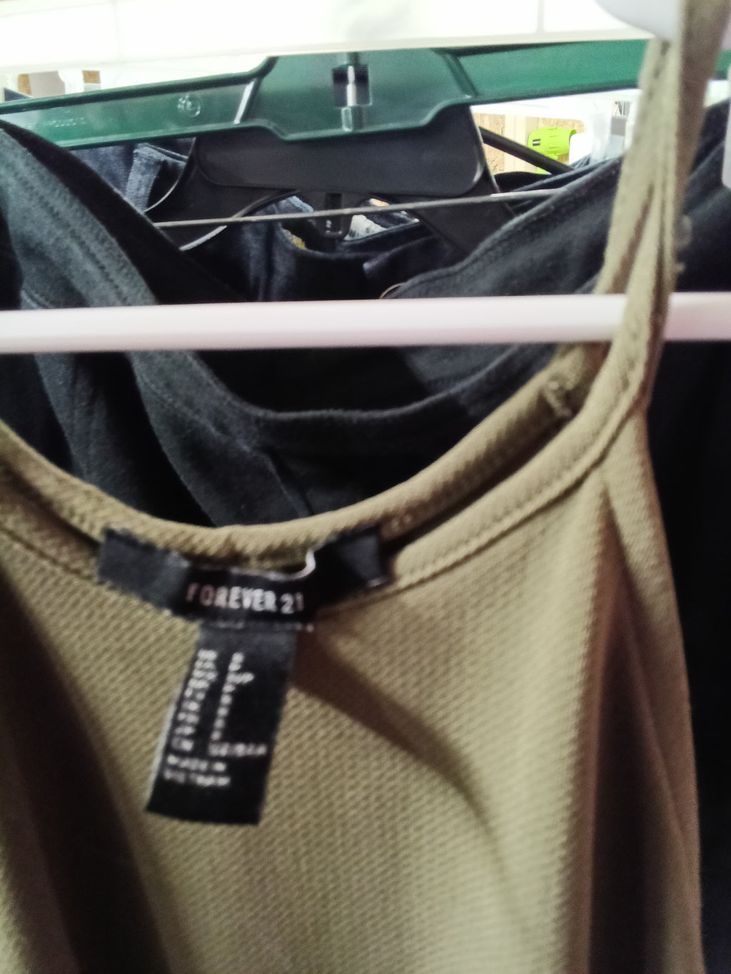Forever 21 Olive Green Sleeveless Dress Size L - Image 3