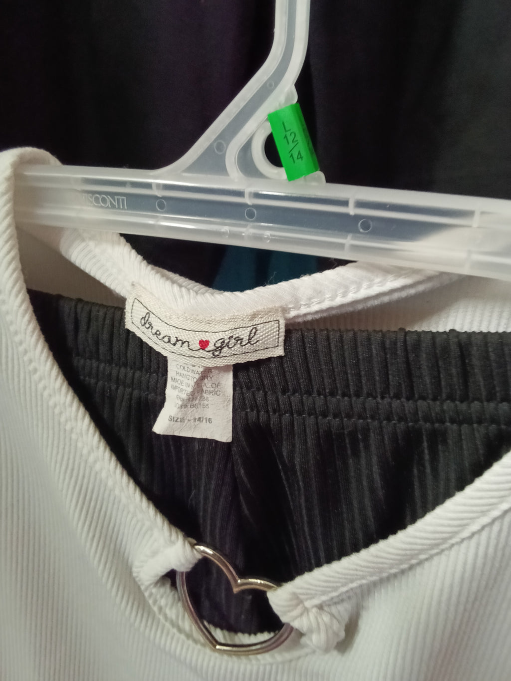 Dream Girl White Top with Heart Detail Size L - Image 2
