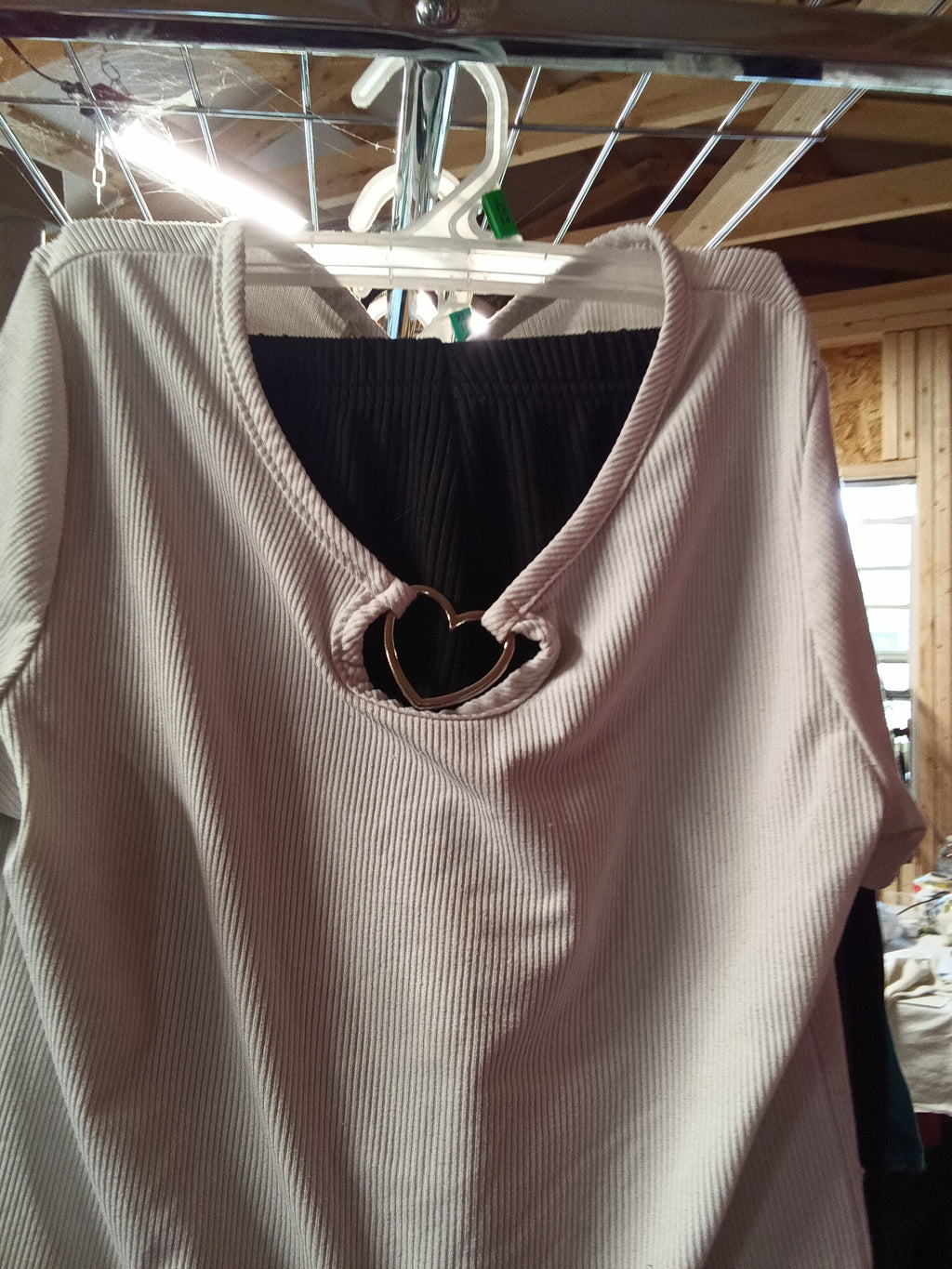 Dream Girl White Top with Heart Detail Size L - Image 3
