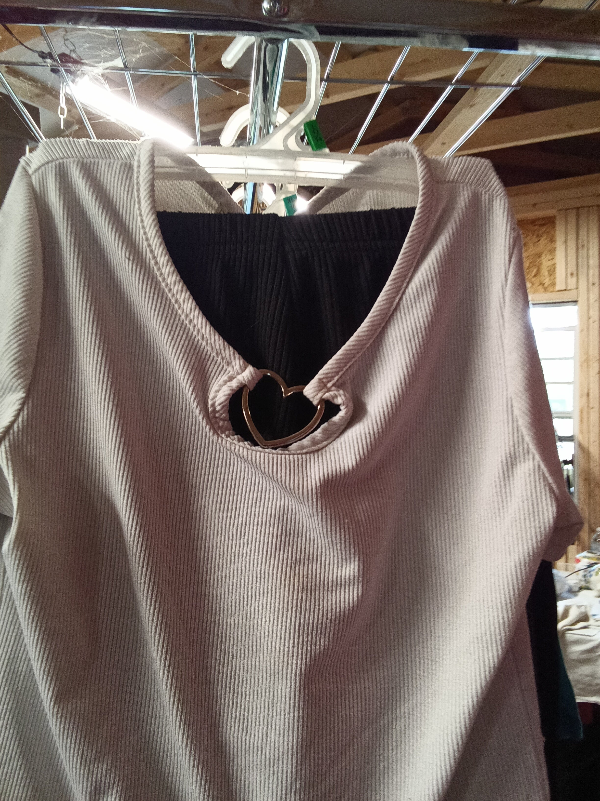Dream Girl White Top with Heart Detail Size L - Image 3