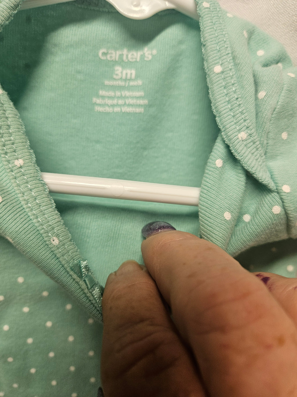 Carter's Baby Bodysuit 3M Polka Dot Long Sleeve - Image 2