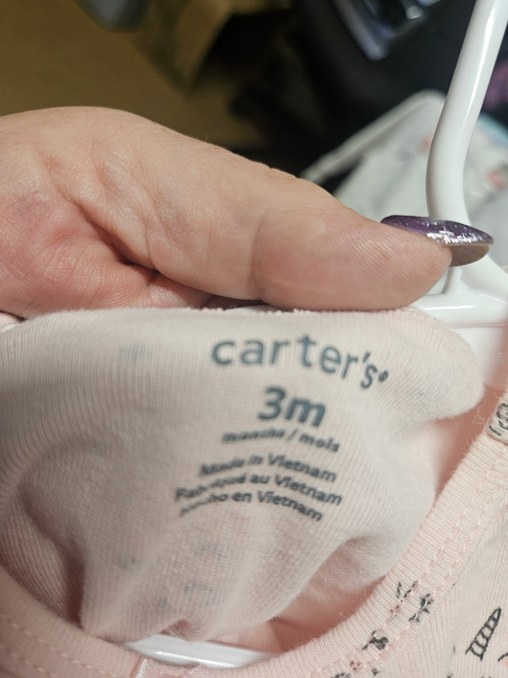 Carter's Baby Girl Unicorn Print Bodysuit 3M - Image 1