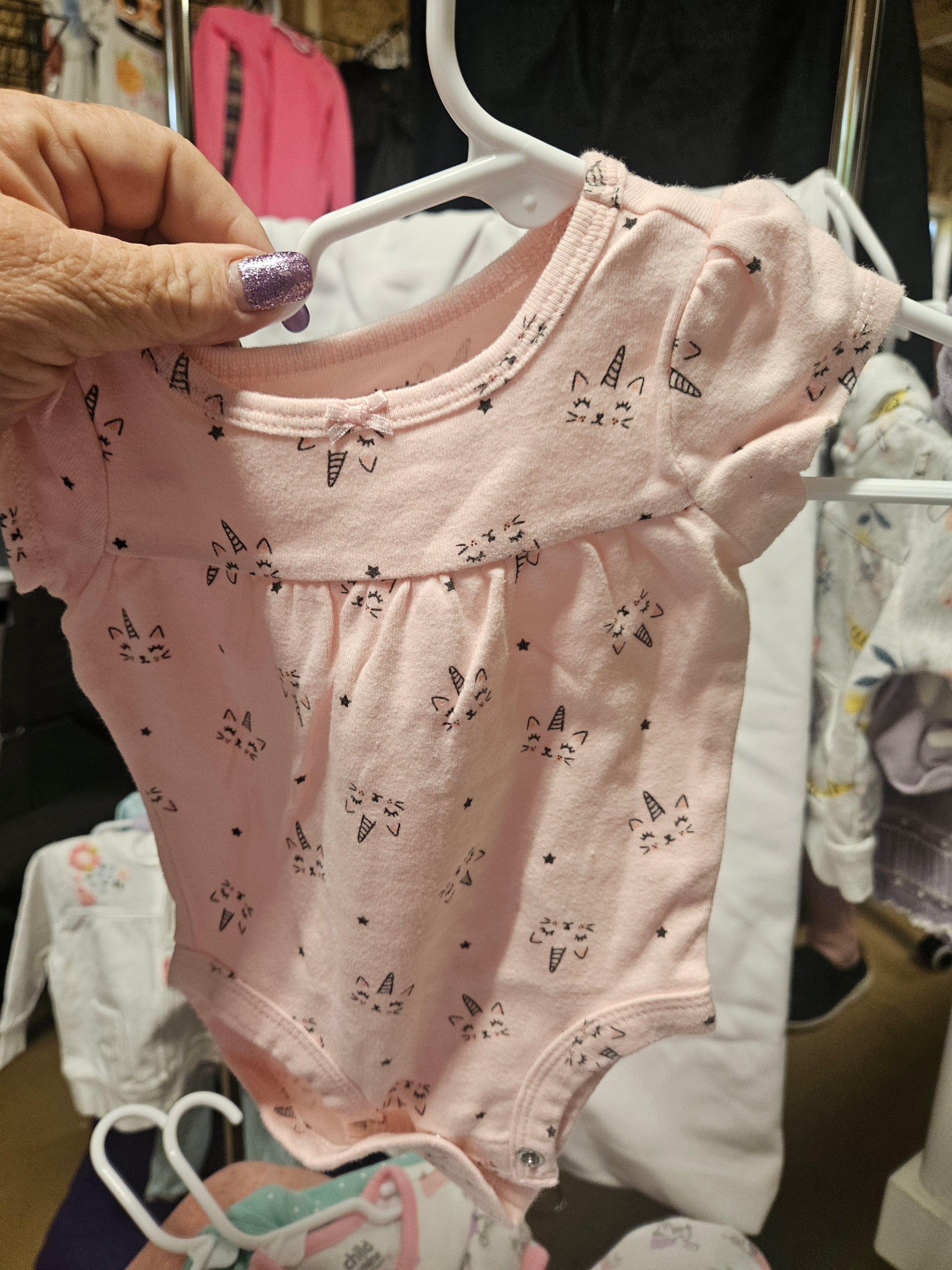 Carter's Baby Girl Unicorn Print Bodysuit 3M - Image 2