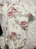 Modern Moments by Gerber Floral Baby Onesie 0-3M Organic Cotton - Image 2