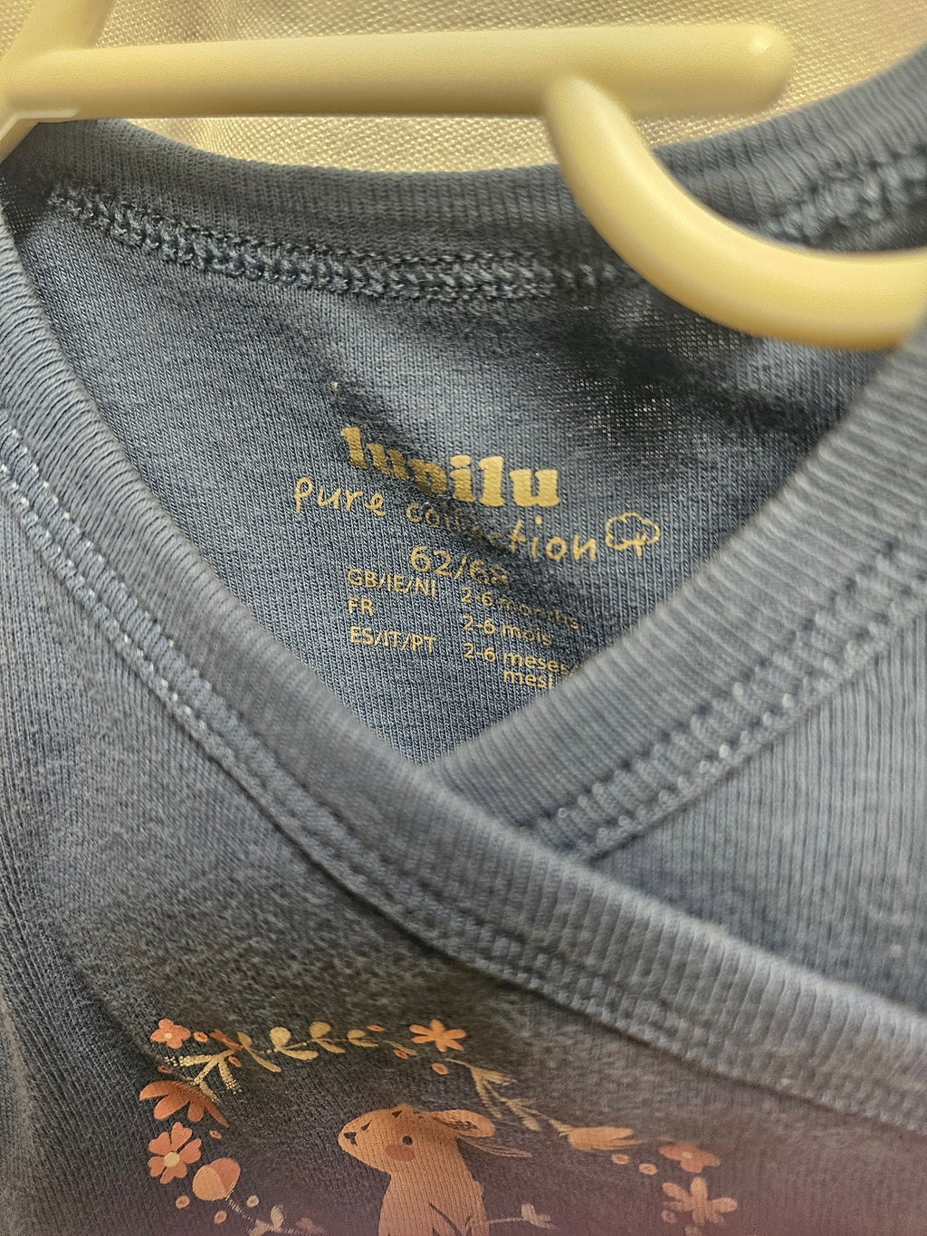Lupilu Baby Bodysuit 62/68 Blue Long Sleeve - Image 2