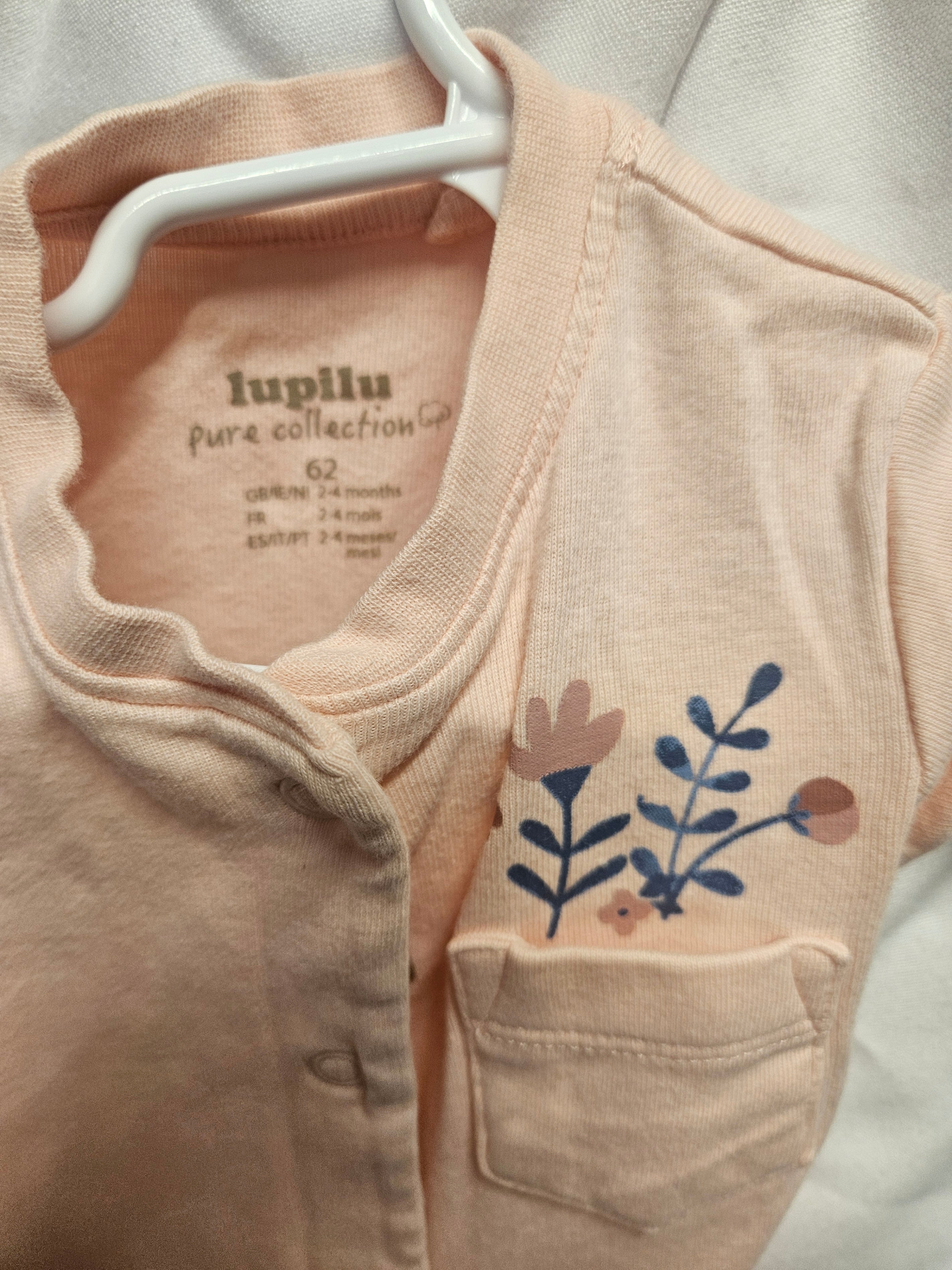 Lupilu Baby Romper 2-4 Months Pink Floral Design - Image 1