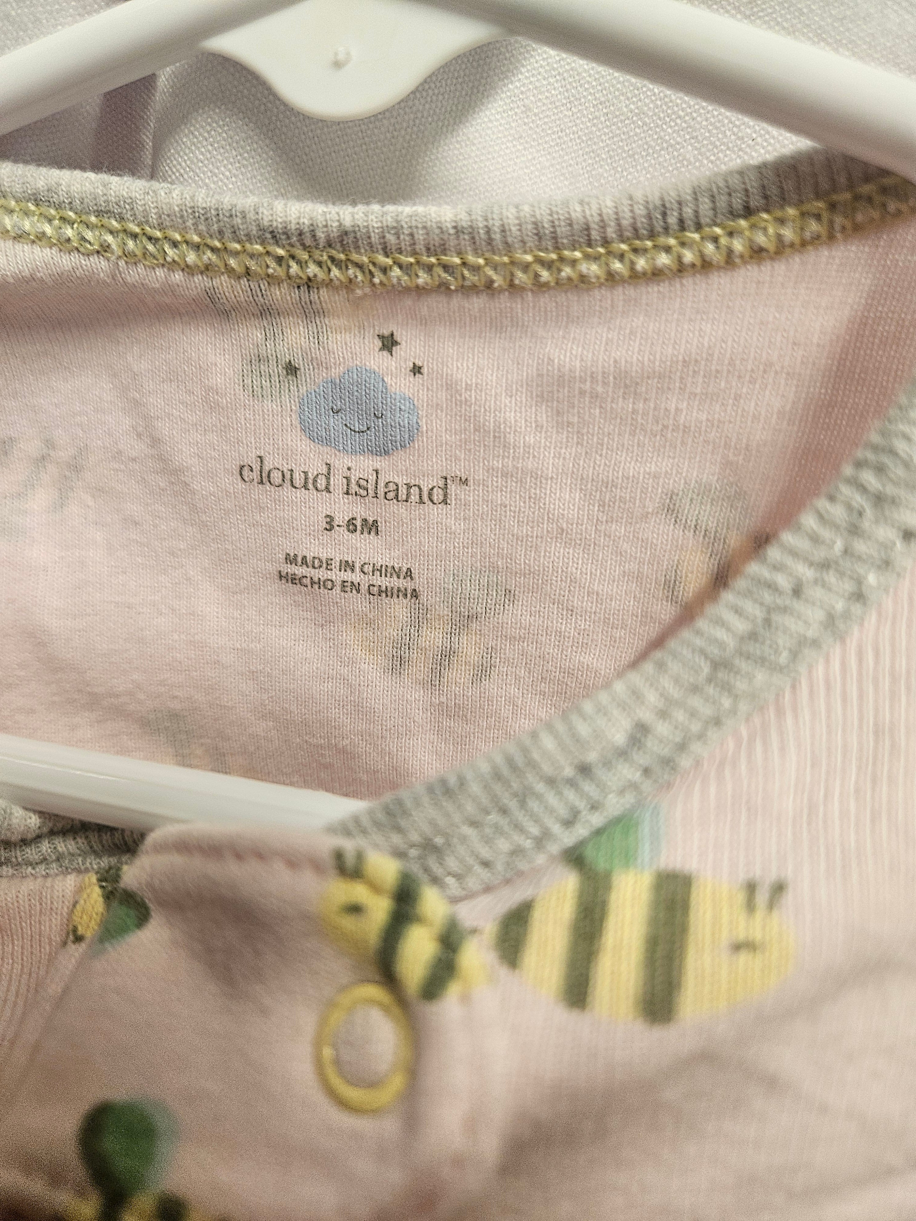 Cloud Island Baby Sleeper 3-6M Pink Bee Print - Image 2