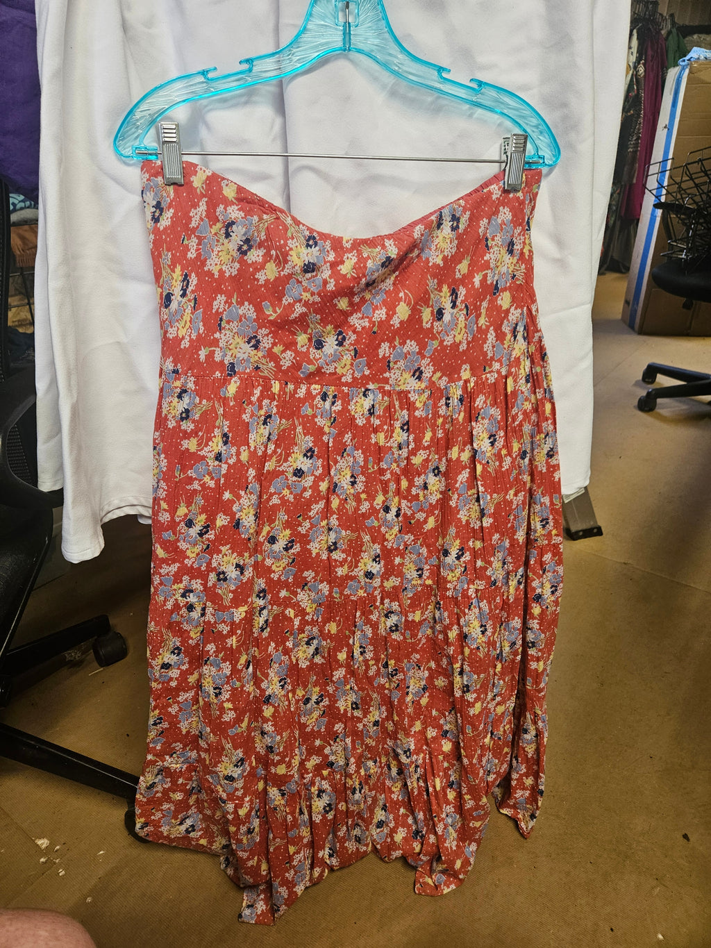 Chaps Floral Maxi Dress Red L - Image 1