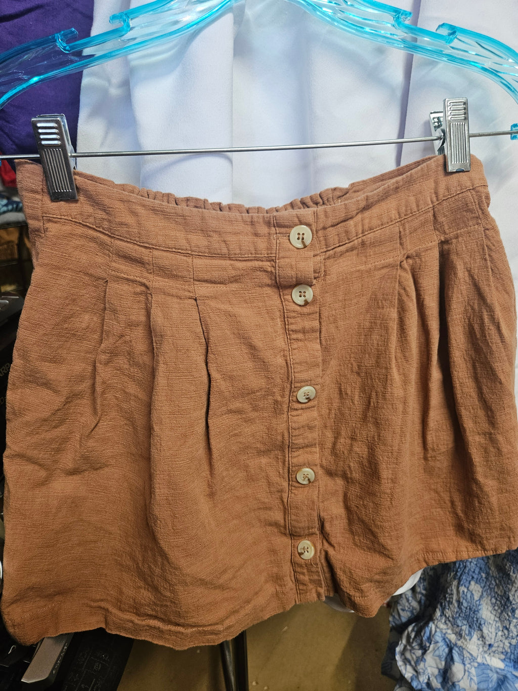 GB Girls Brown Button-Front Skirt Size L - Image 1