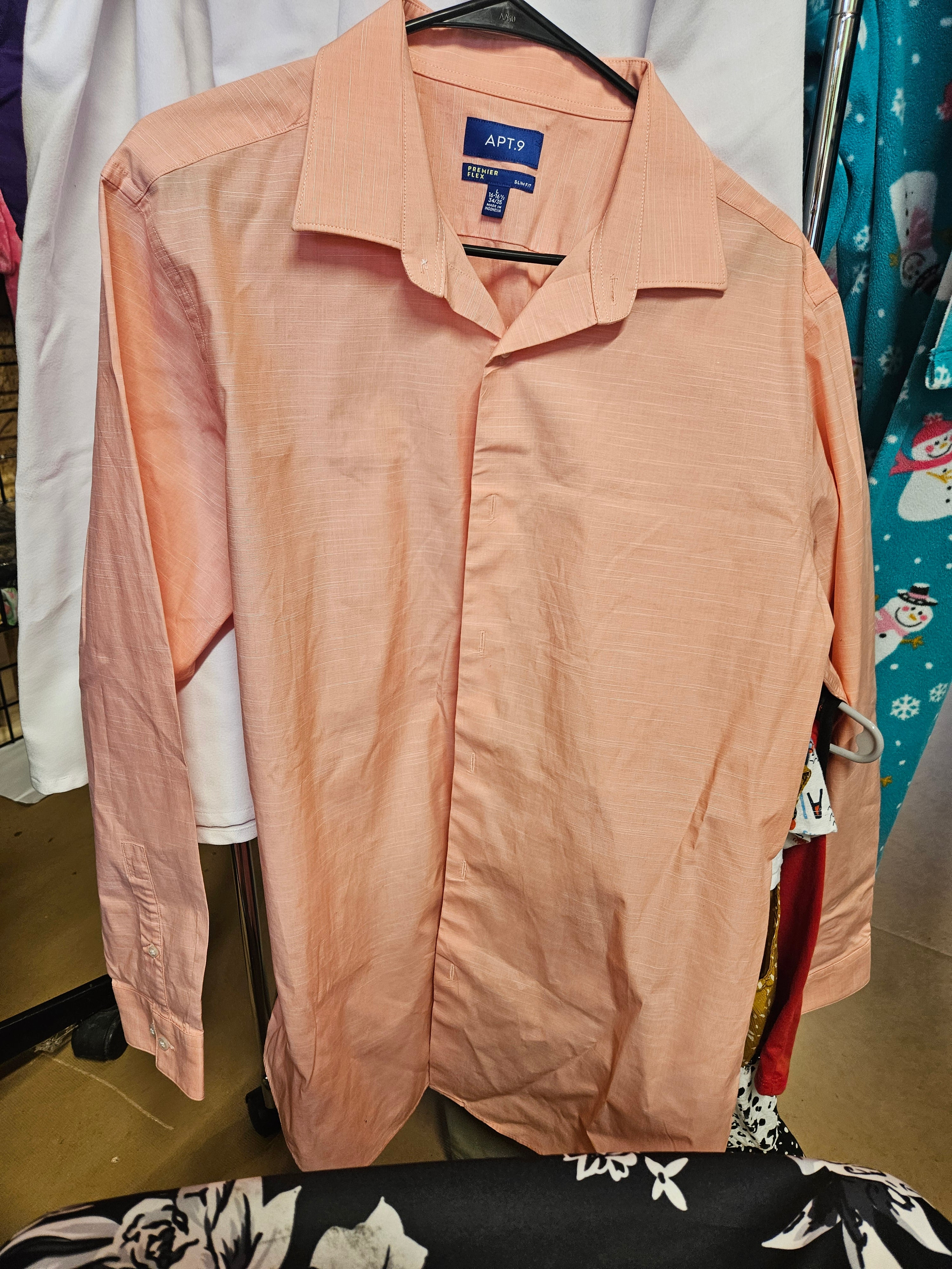APT.9 Premier Flex Slim Fit Dress Shirt L 16-16.5 - Image 1