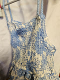 Wonder Nation Blue Floral Smocked Dress L (10-12) - Image 1