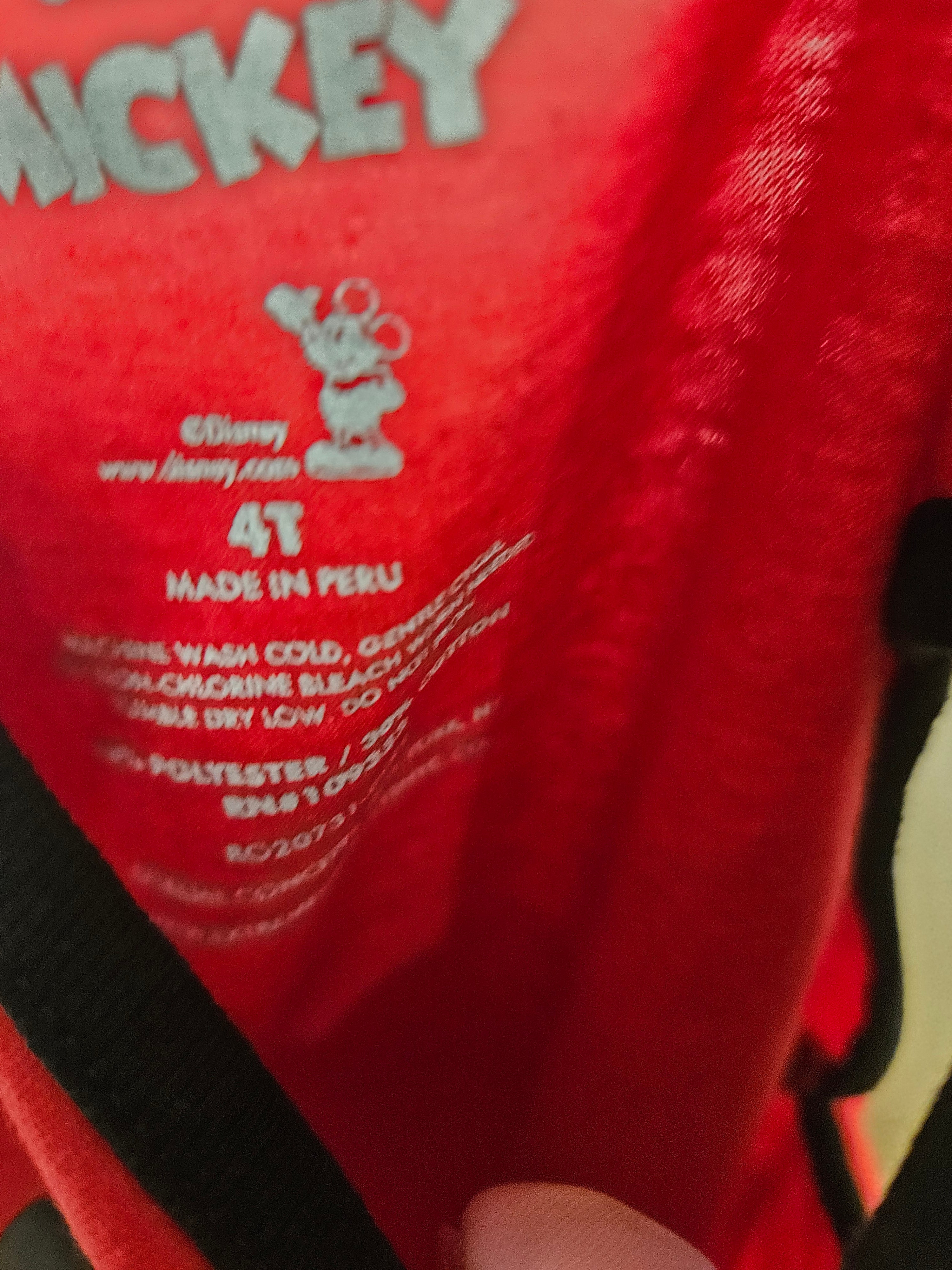 Disney Mickey Mouse Red T-Shirt 4T - Image 2