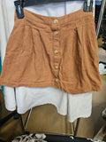 GB Girls Button-Front Skirt in Brown - Image 1