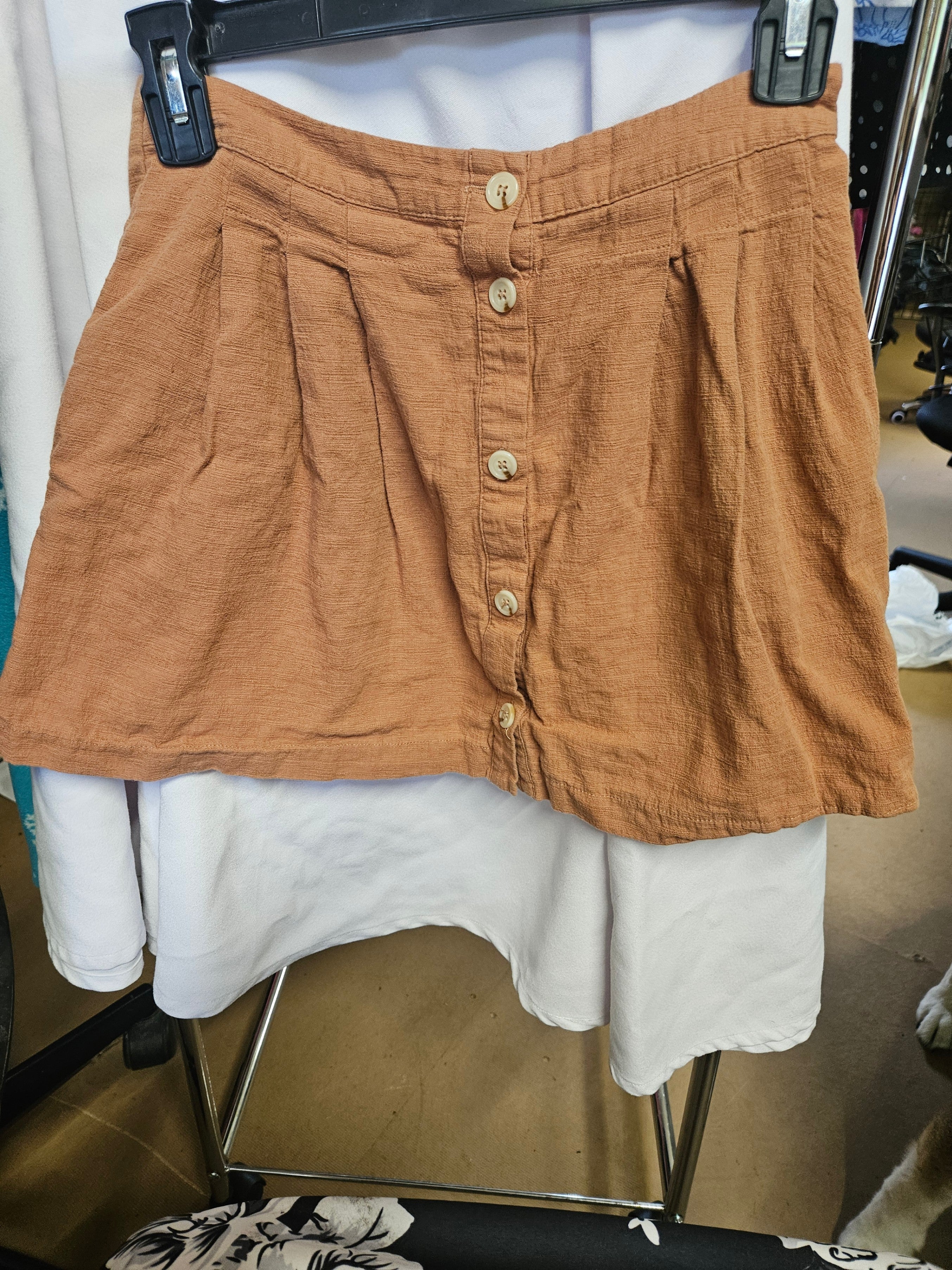 GB Girls Button-Front Skirt in Brown - Image 1