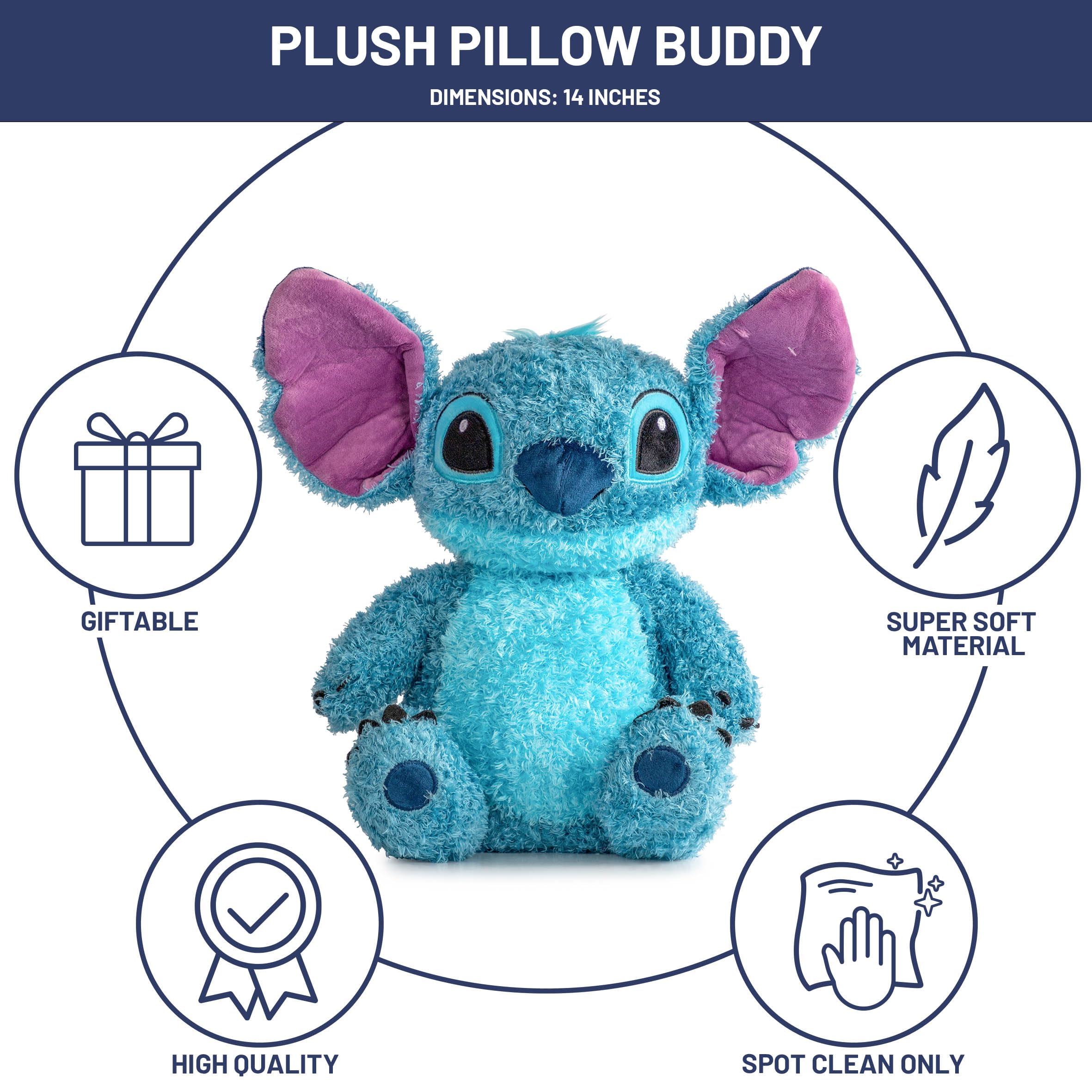 Stitch 10" Squishy Pillow Buddy - Blue Color