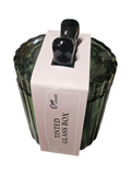 Tinted Green Glass Box with Lid and round - Image 1
