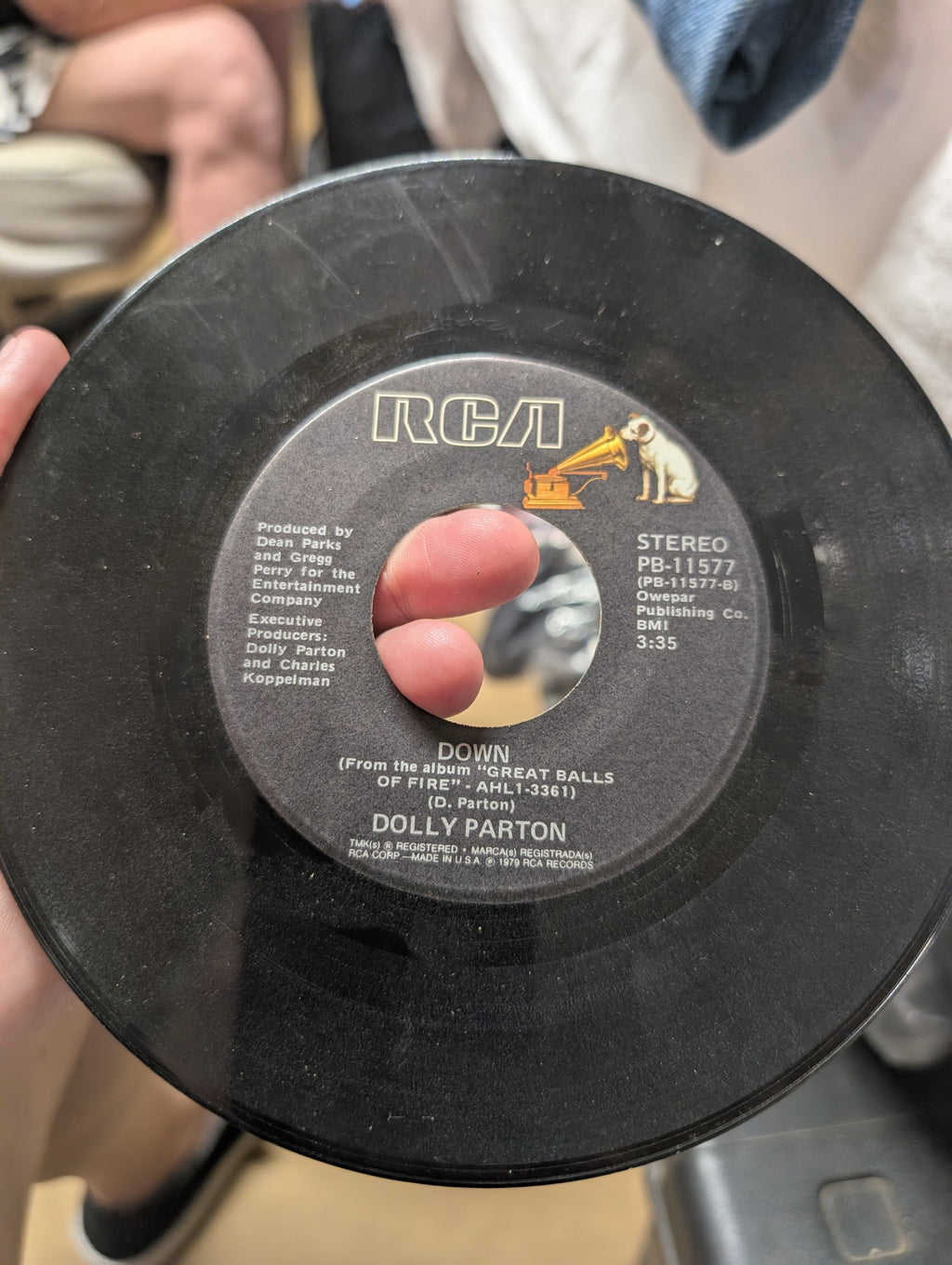 RCA Dolly Parton 45 RPM Vinyl Single PB-11577 - Image 1