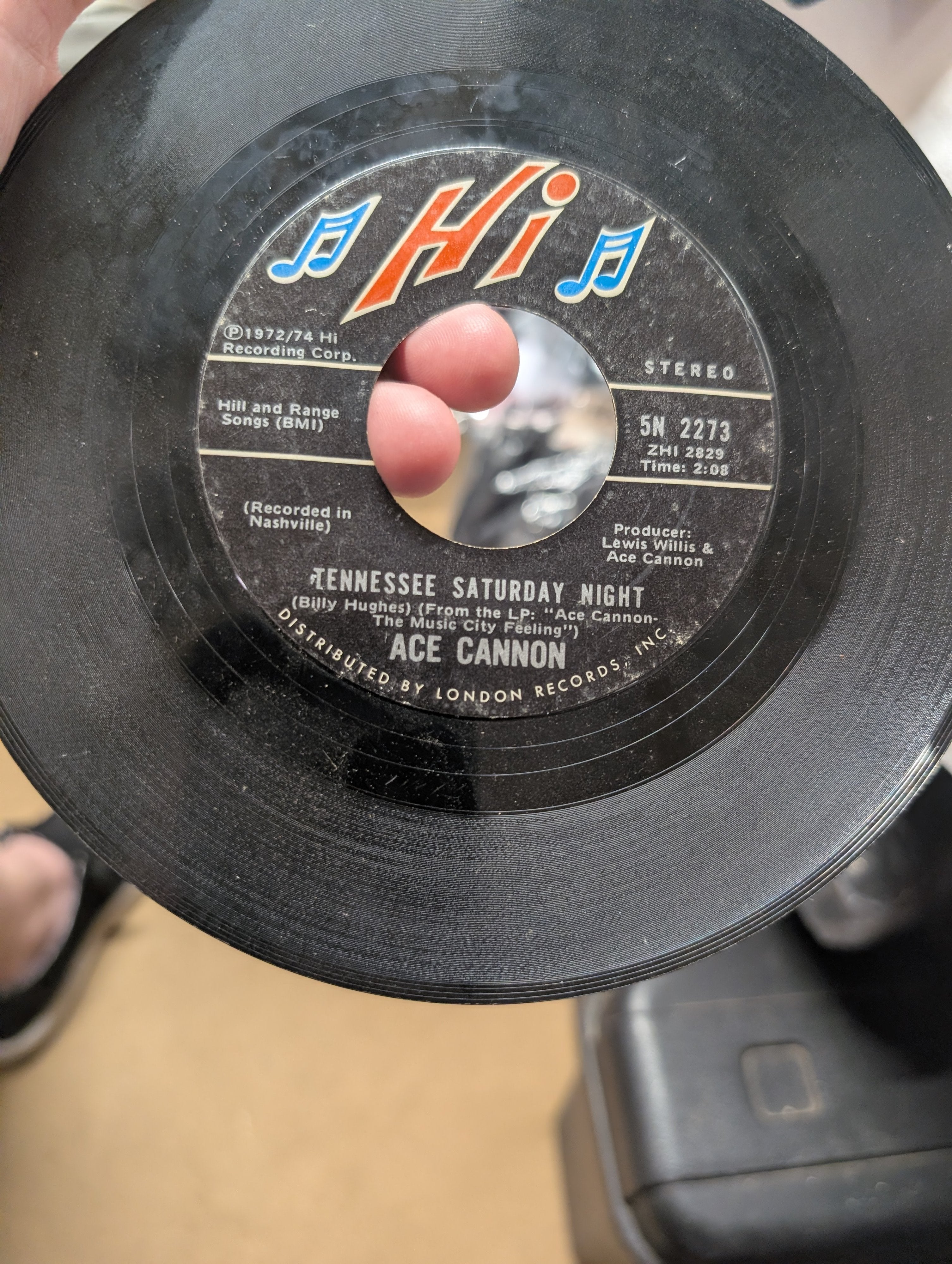 Ace Cannon 7" Vinyl Record Hi Label 5N 2273 - Image 2