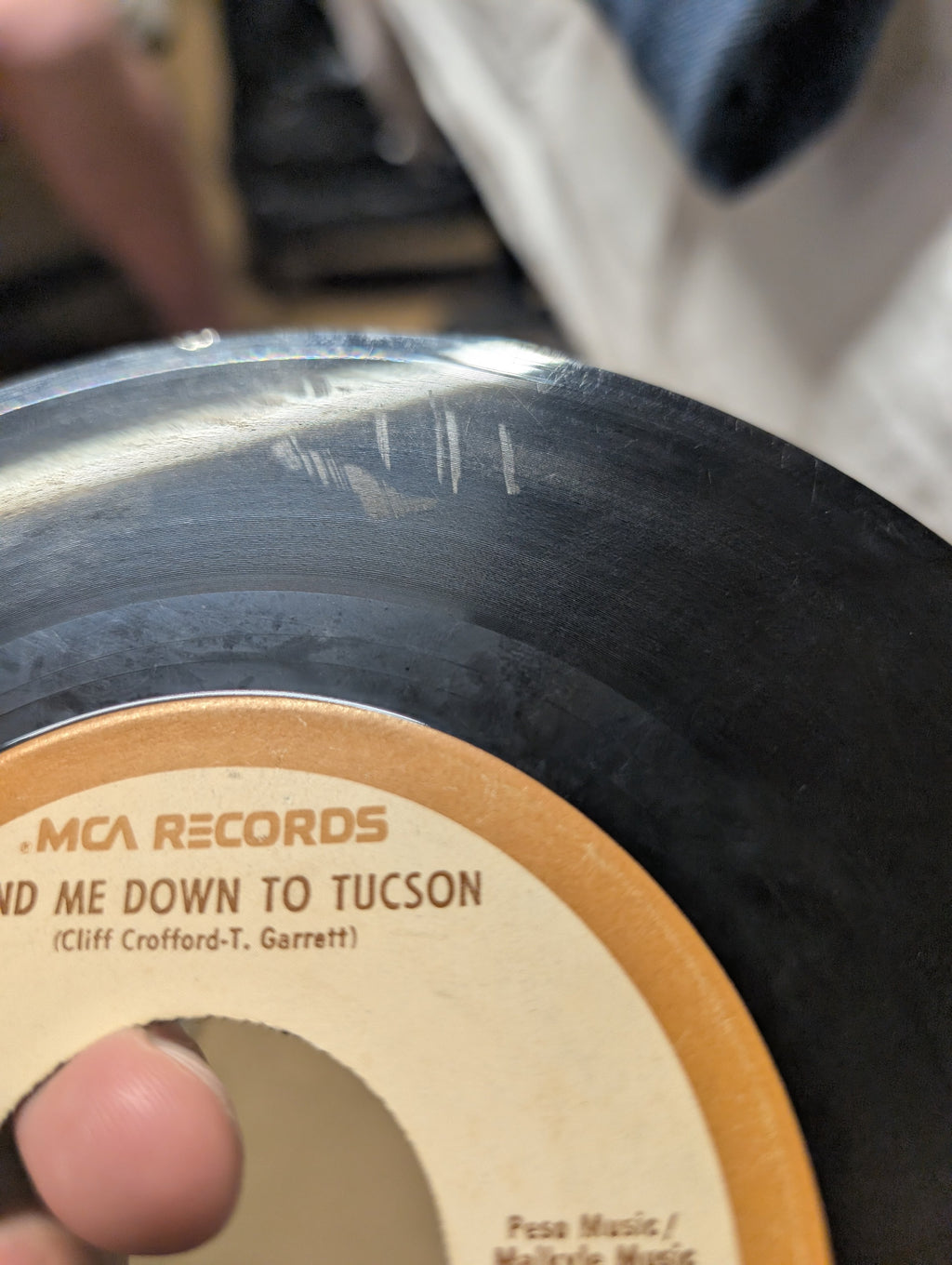 MCA Records Mel Tillis 45 RPM Vinyl Charlie's Angel/Tucson - Image 3