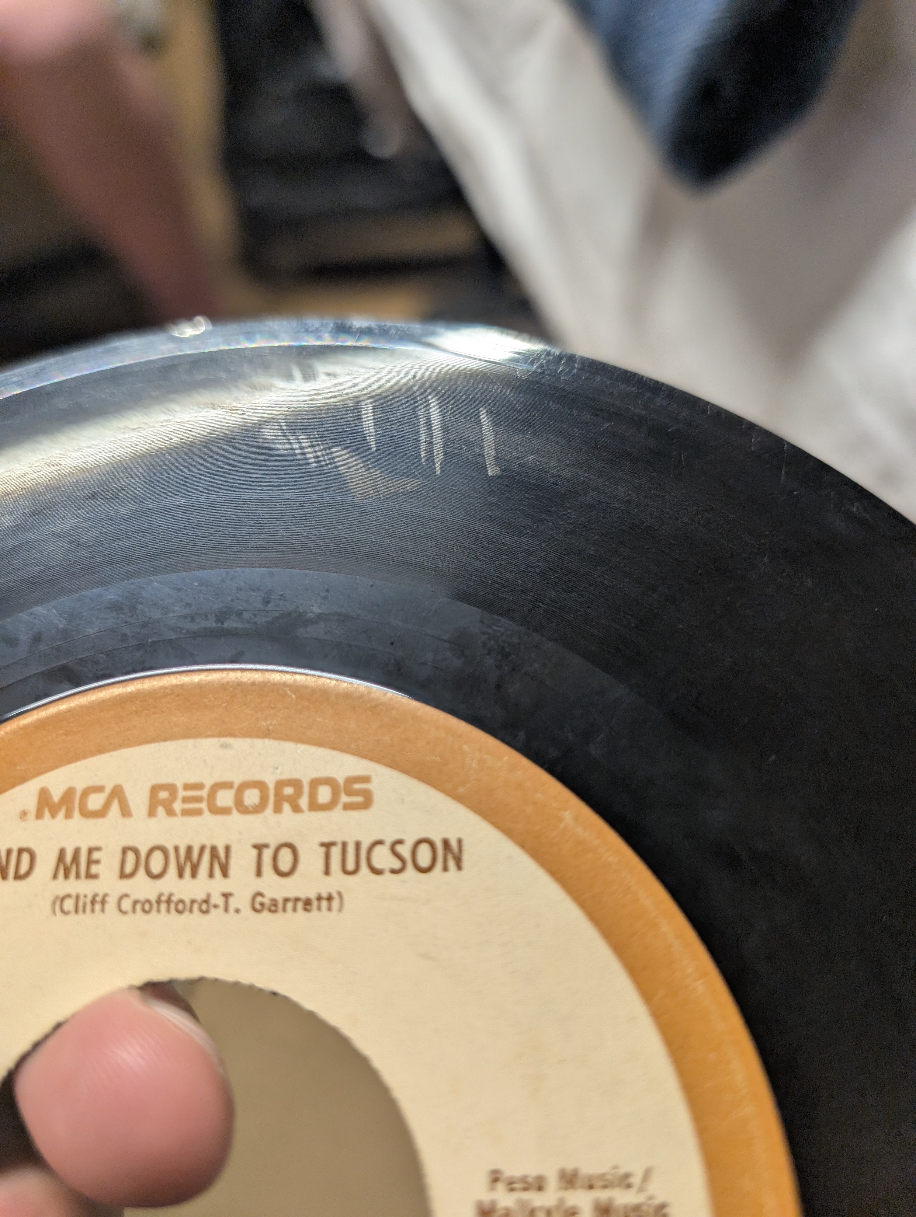 MCA Records Mel Tillis 45 RPM Vinyl Charlie's Angel/Tucson - Image 3