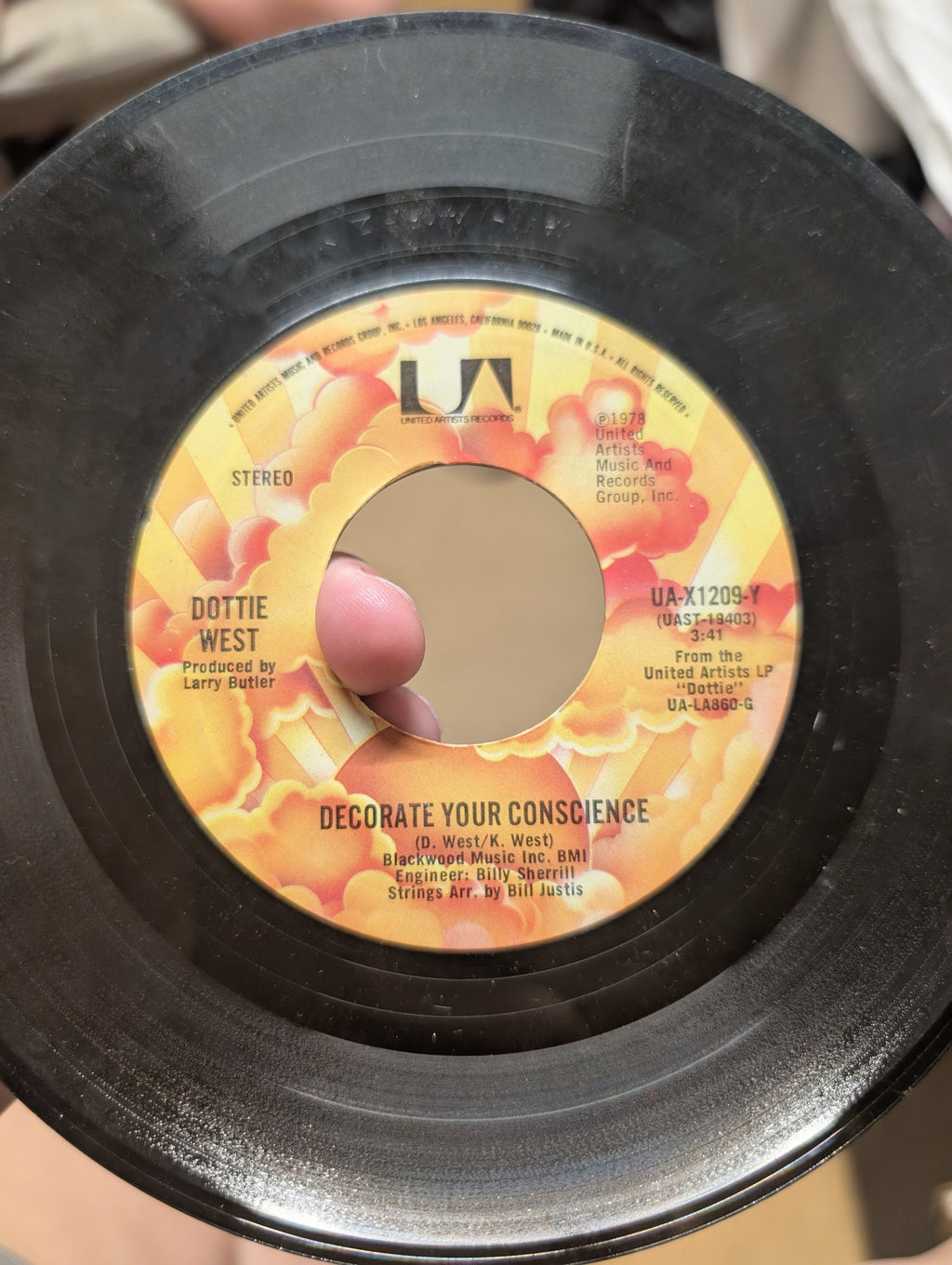 Dottie West 7" Vinyl Record 1978 UA-X1209-Y - Image 1