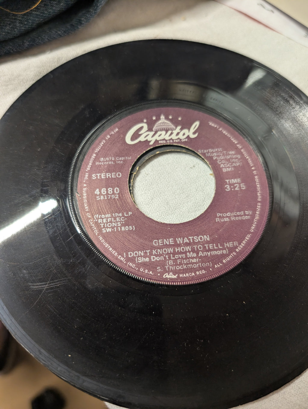 Gene Watson 45 RPM Vinyl Record Capitol 4680 - Image 1