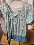 Kim Rogers Floral Short Sleeve Blouse Size M - Image 1