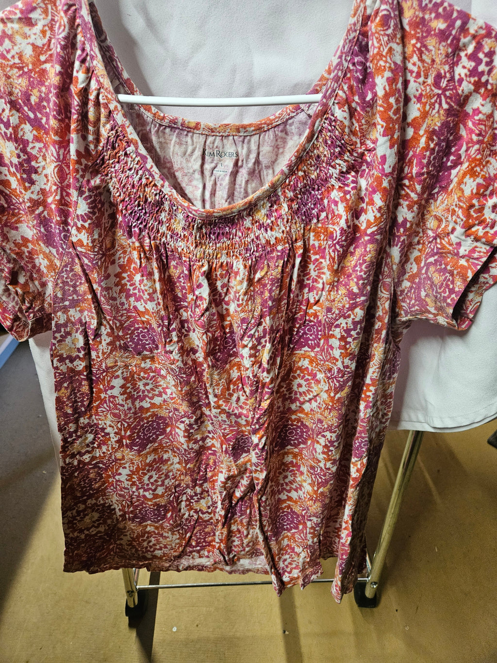 Kim Rogers Women's Floral Top Size L - Image 1