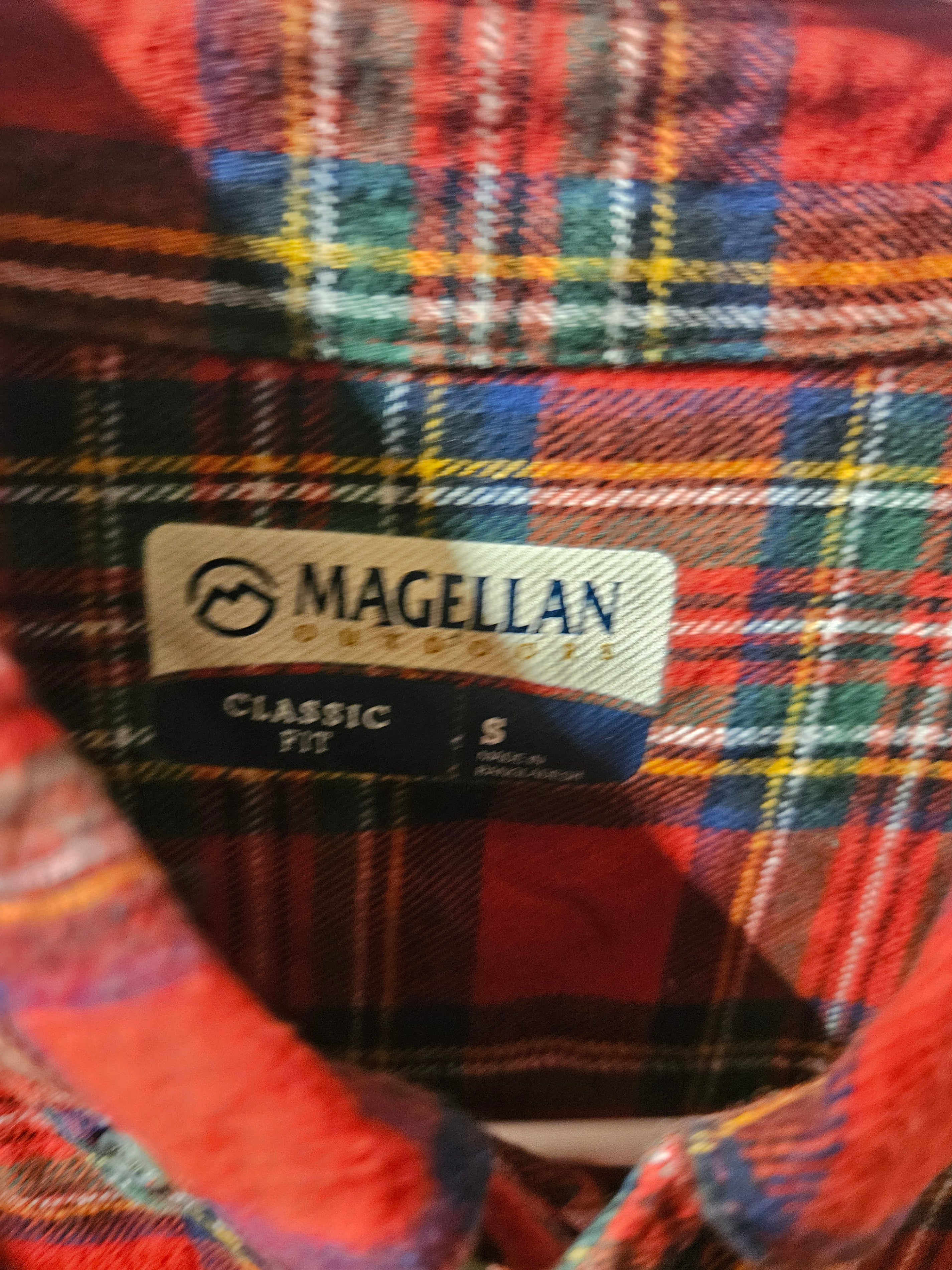 Magellan Red Plaid Button-Up Shirt Size S - Image 3