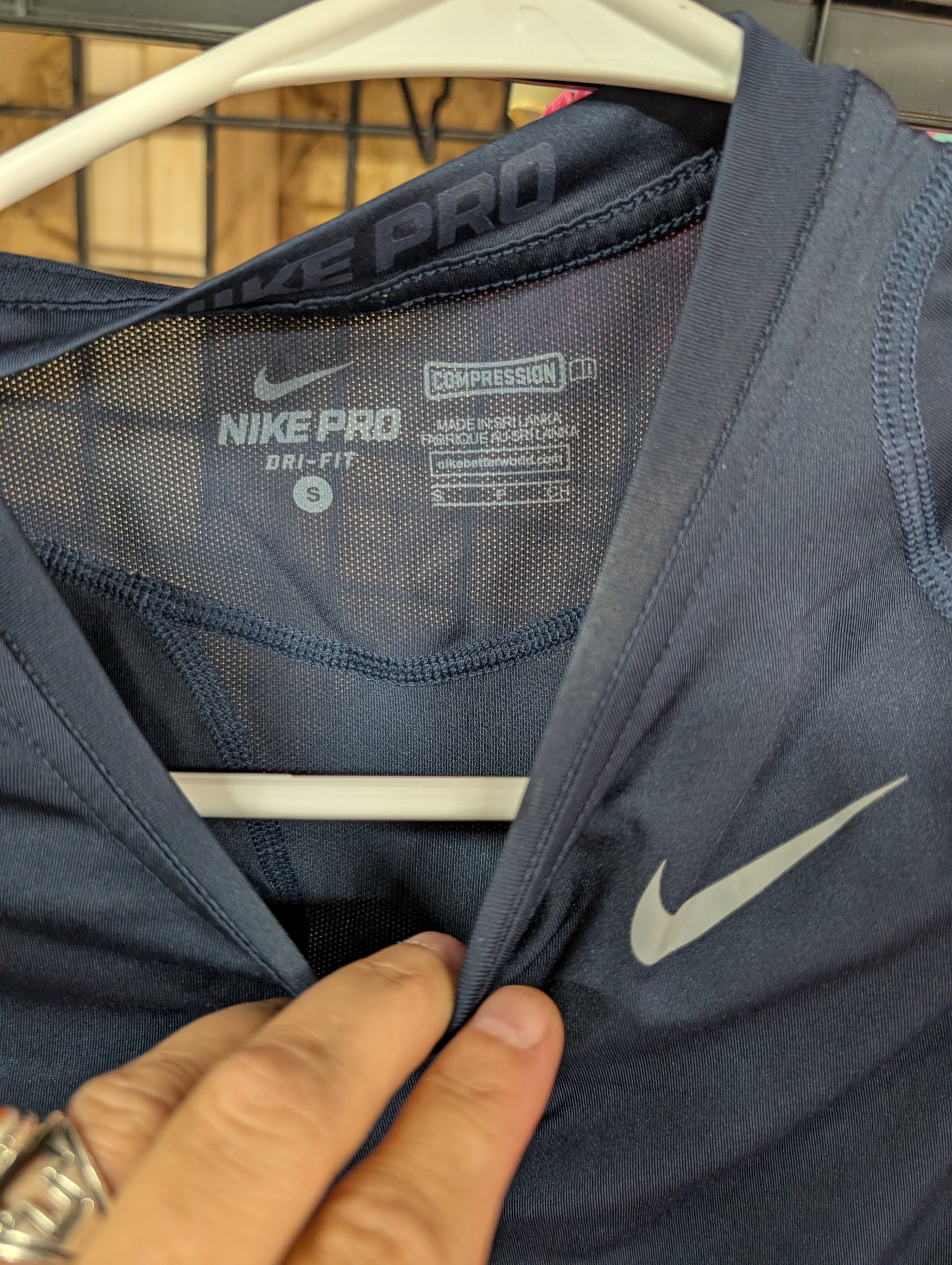 Nike Pro Dri-FIT Compression Shirt Small Navy - Image 2