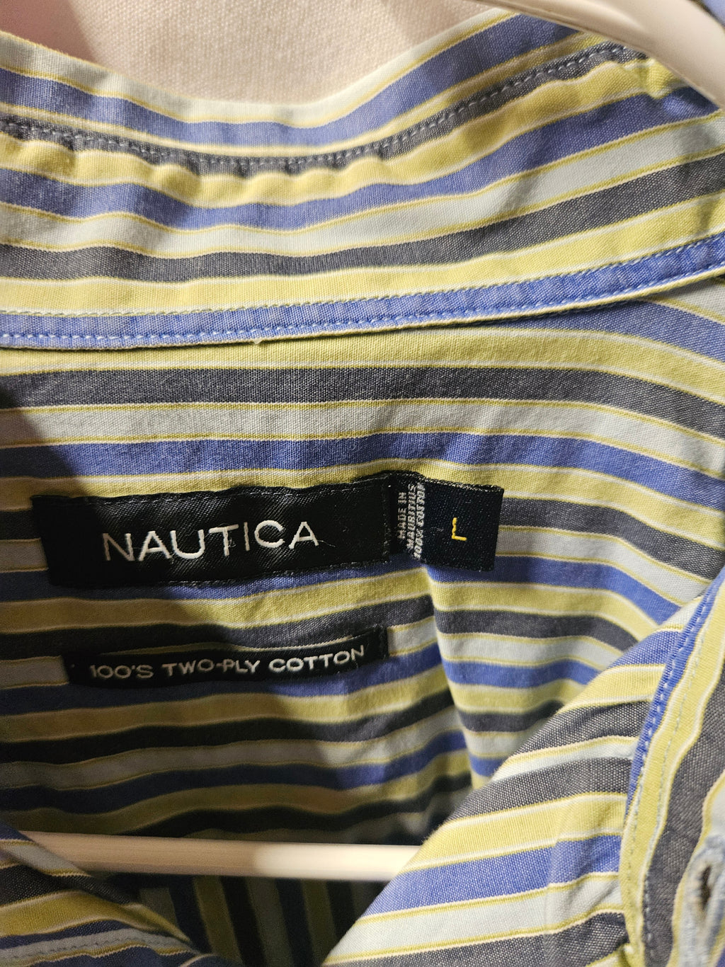 Nautica Men's Striped Cotton Shirt Size L - Image 2