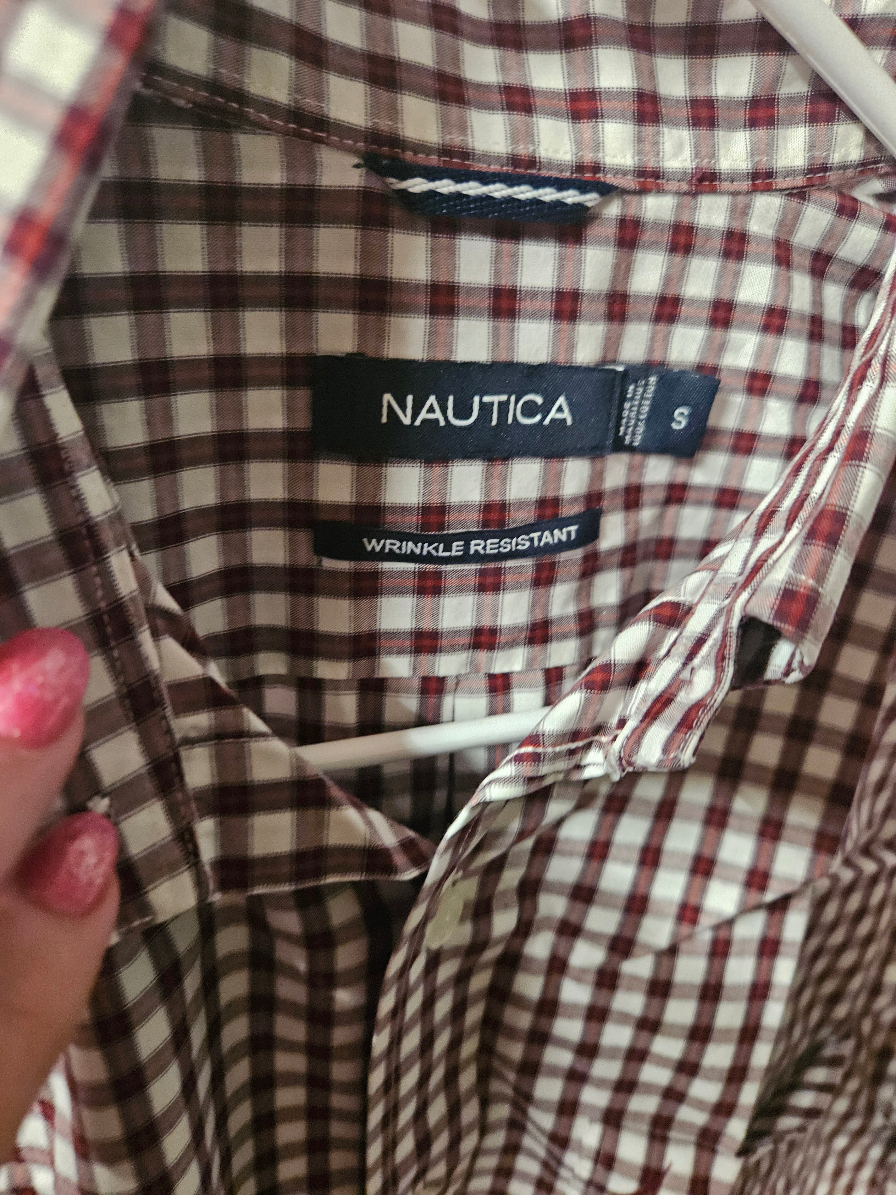 Nautica Men's Checkered Short Sleeve Shirt Size S - Image 2