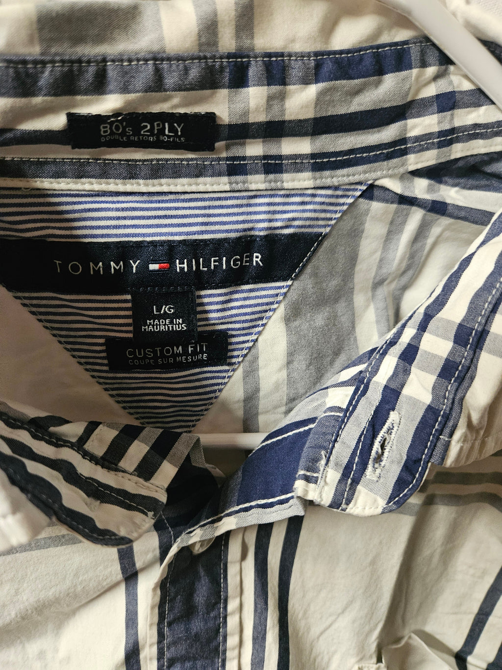 Tommy Hilfiger Men's Plaid Button-Up Shirt L/G Custom Fit - Image 3