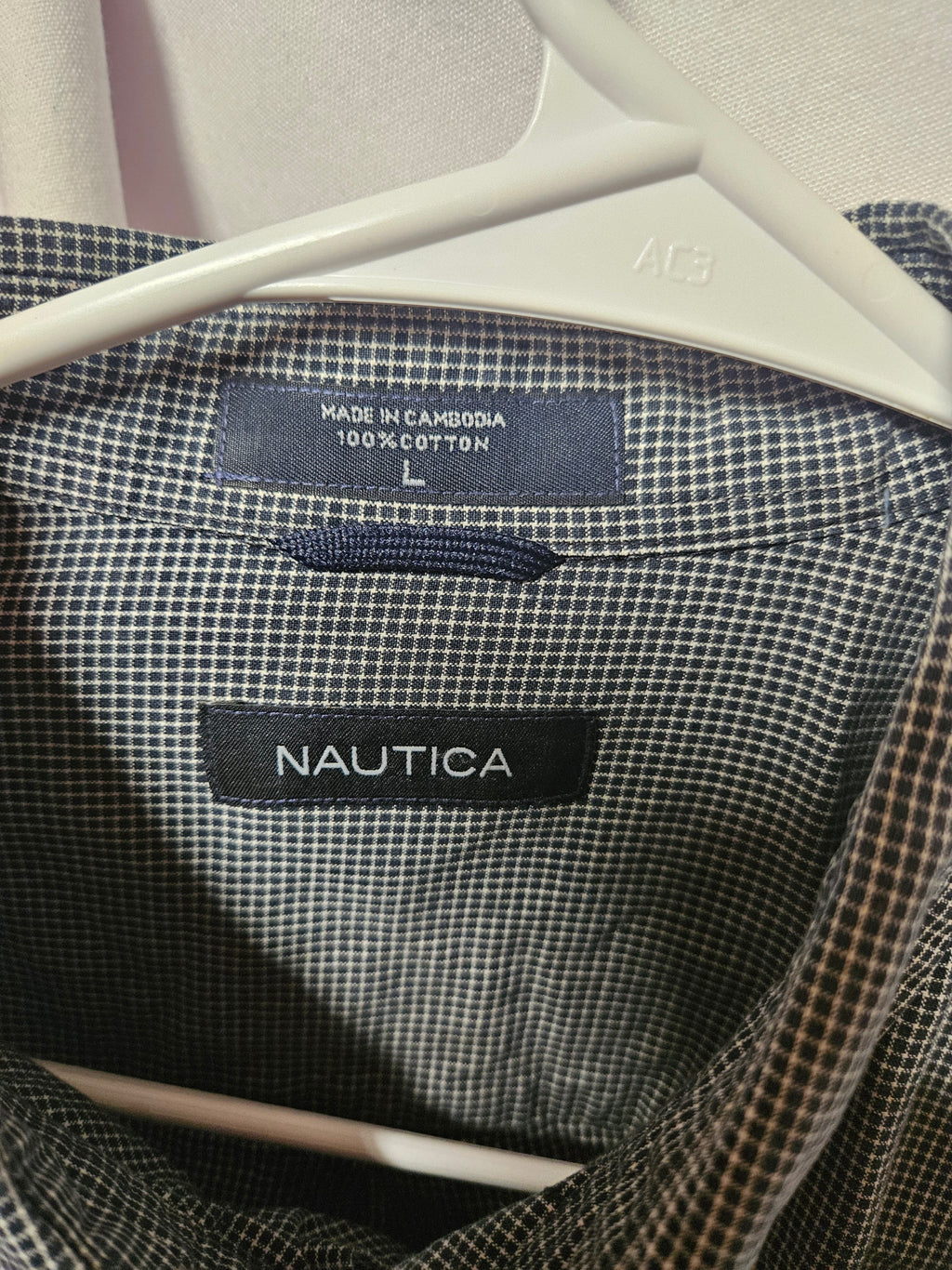Nautica Men's Checkered Shirt Large 100% Cotton - Image 2